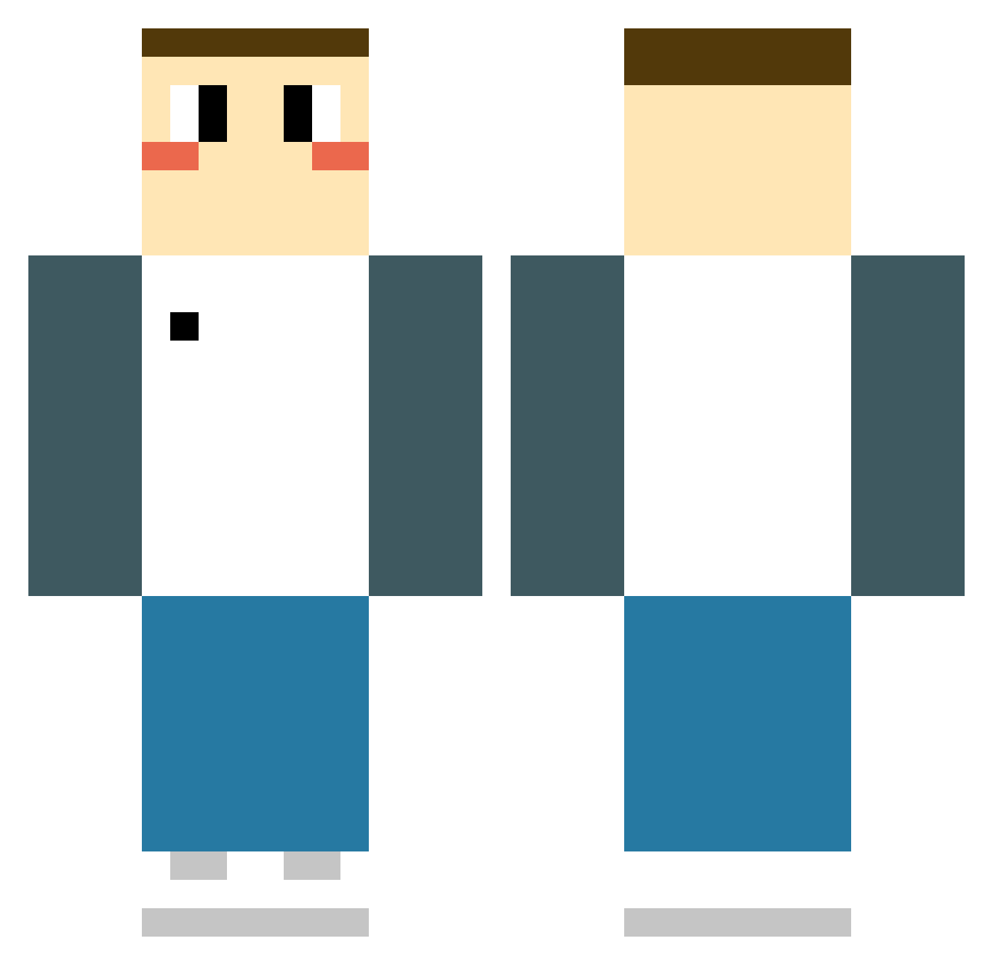 rromance Minecraft skin, front and back view
