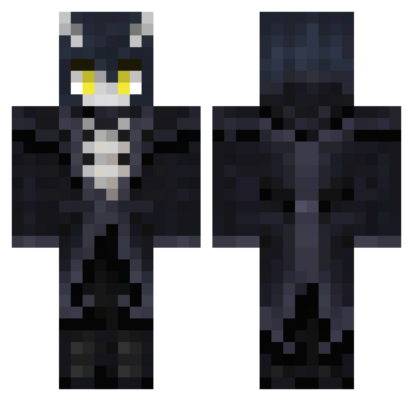 WarZet Minecraft skin, front and back view