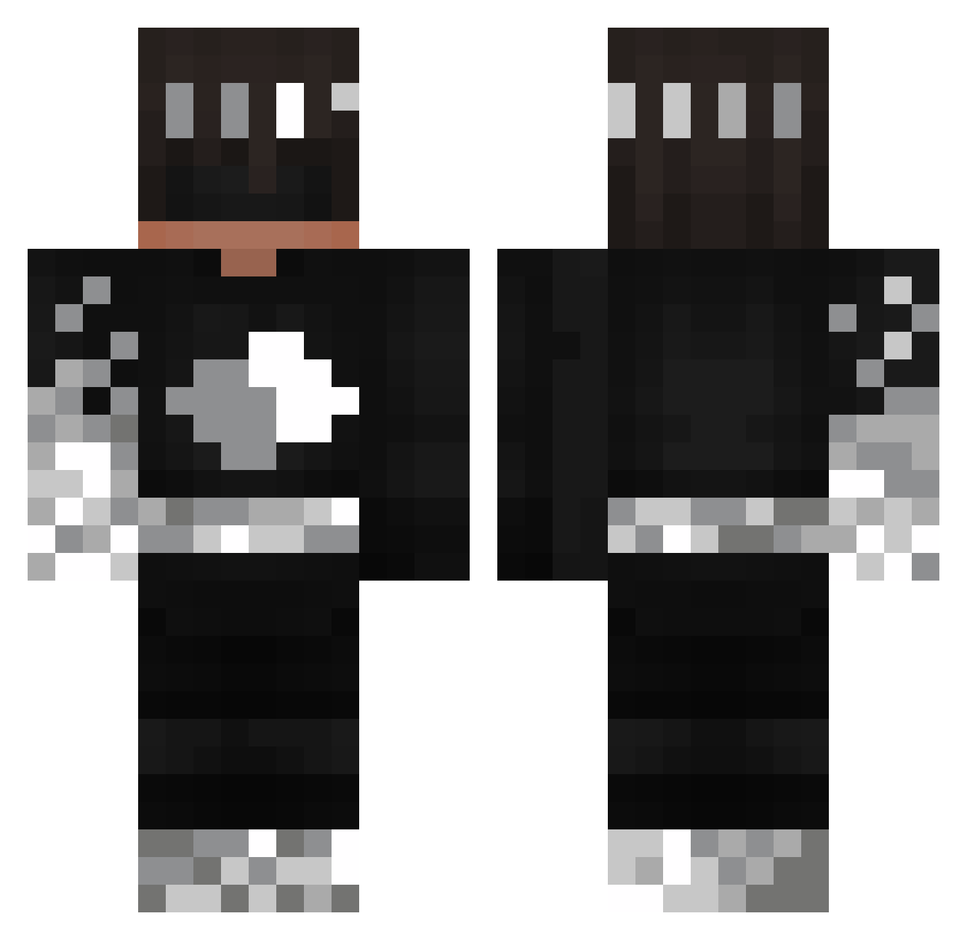 ItzFooz Minecraft skin, front and back view