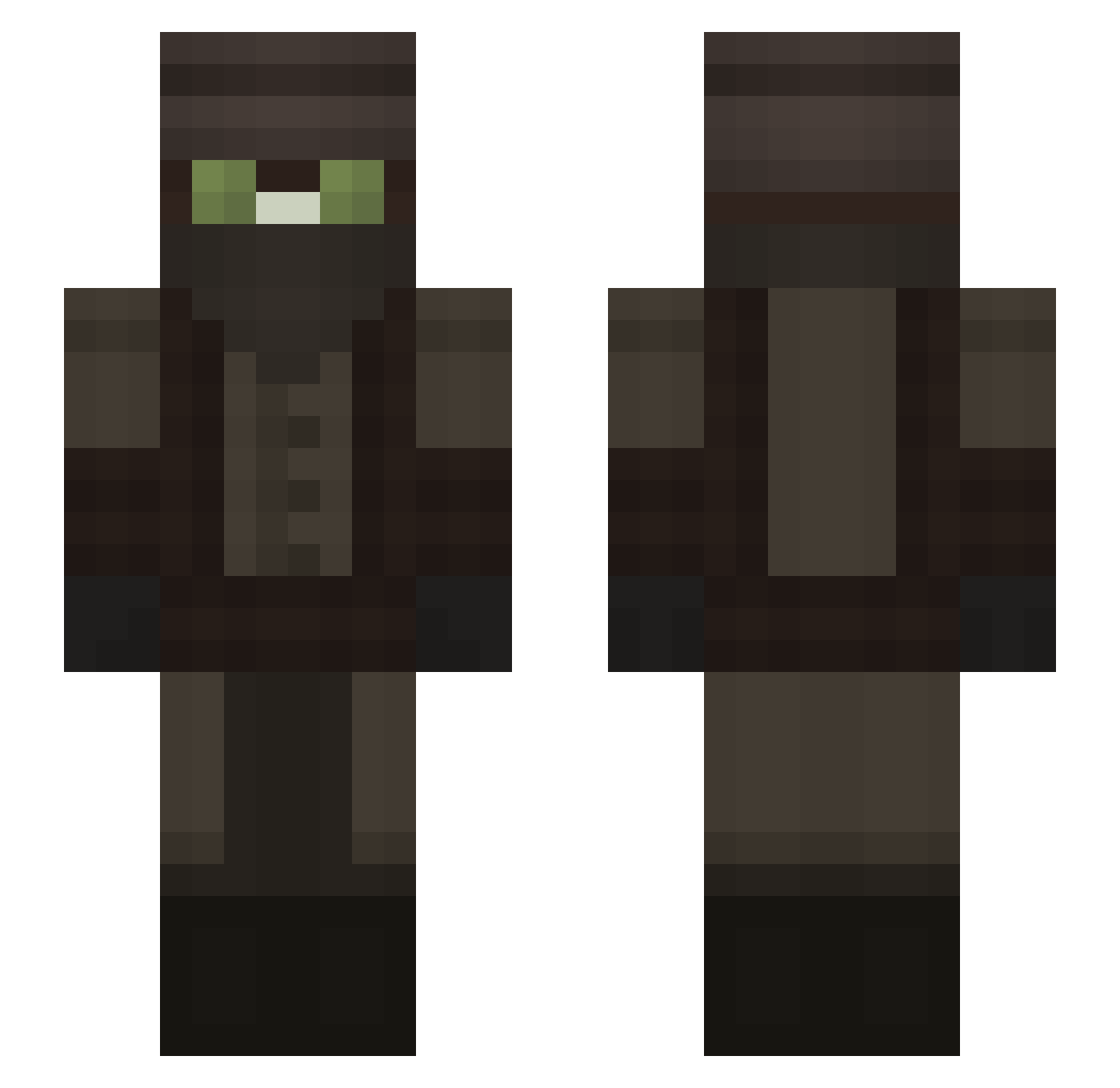 brusketa Minecraft skin, front and back view