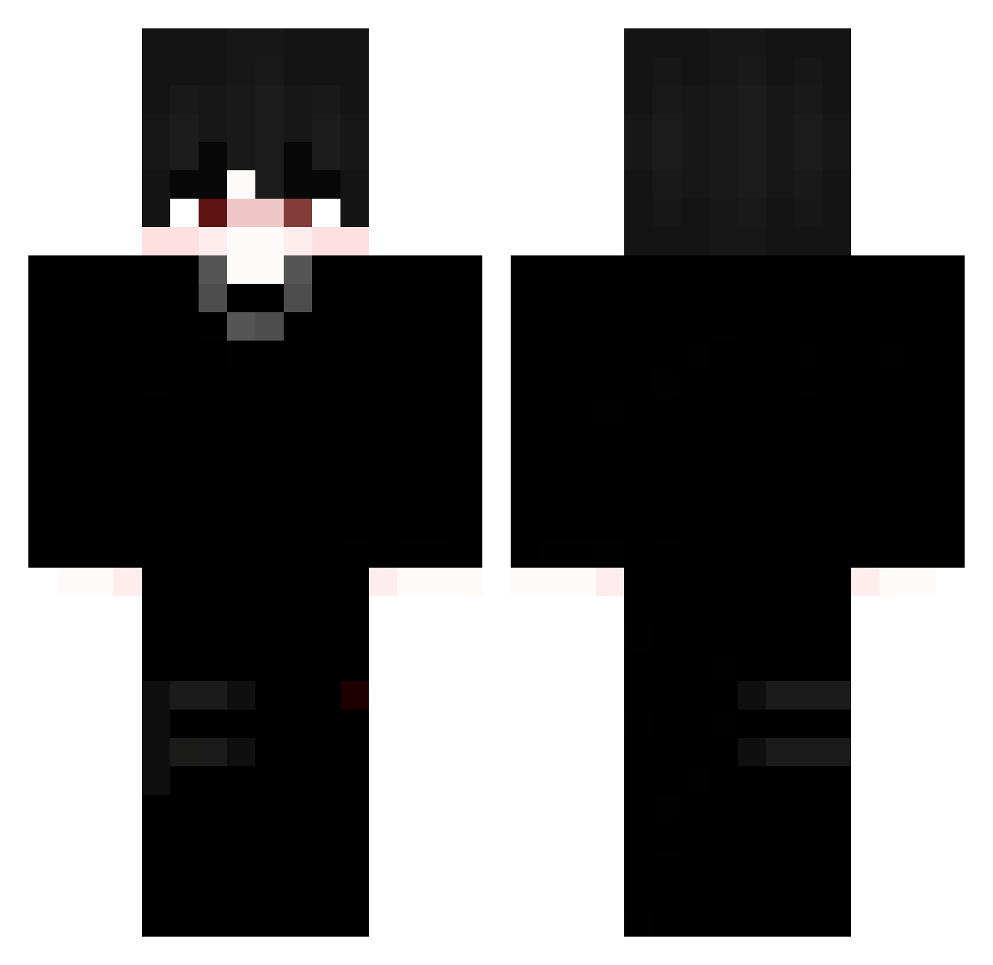 qqEraser Minecraft skin, front and back view
