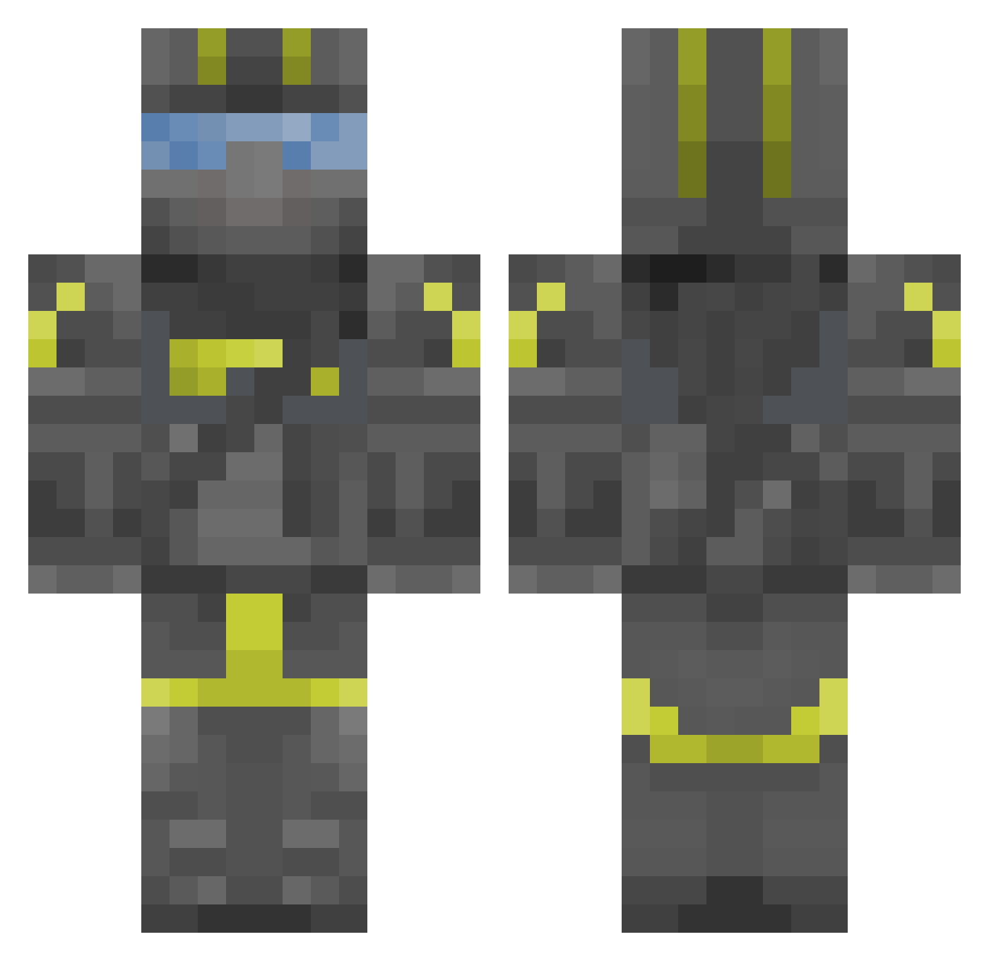 RoadkilOMatic Minecraft skin, front and back view