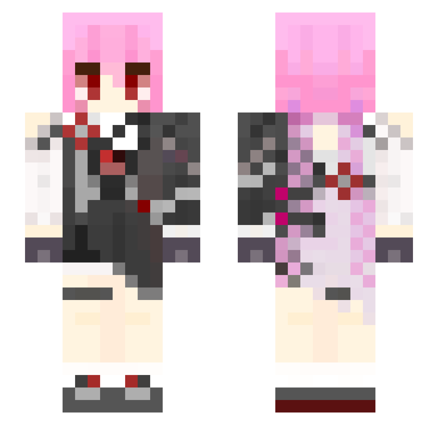 ReizeiinQwQ Minecraft skin, front and back view