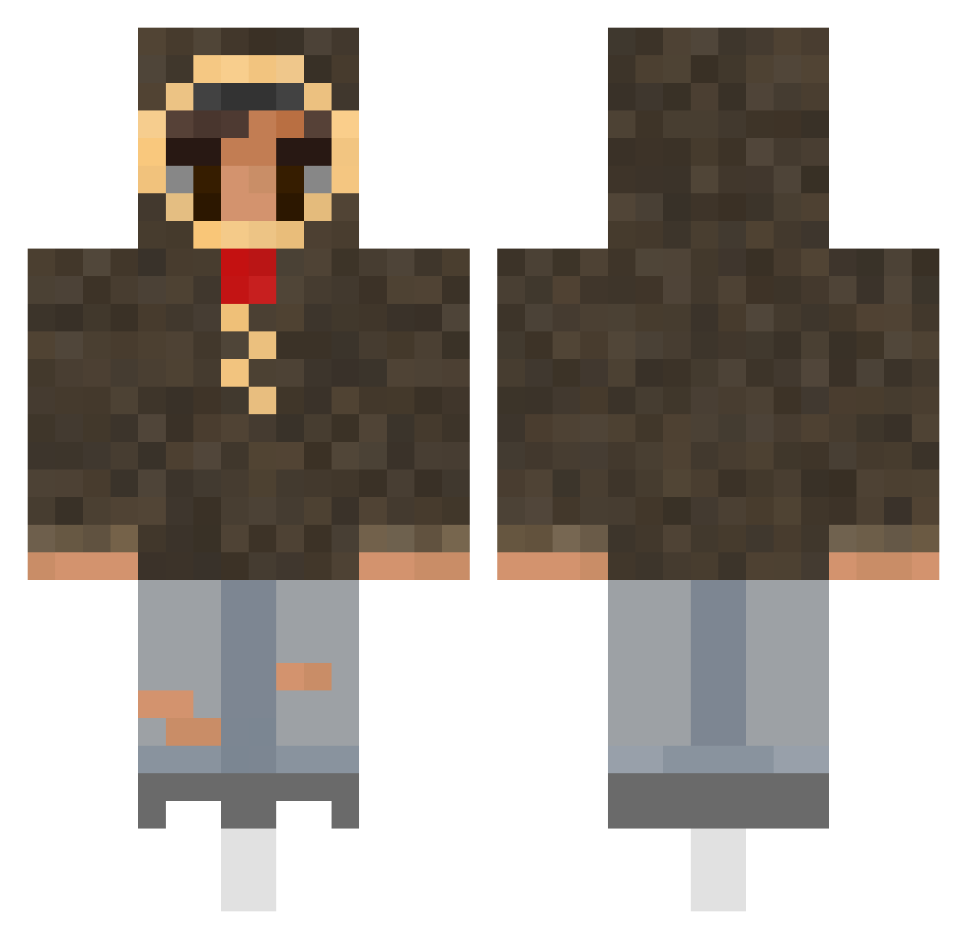 Sw4Zz Minecraft skin, front and back view