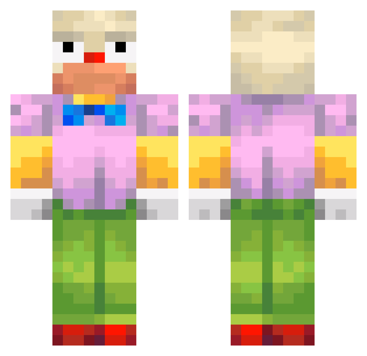 Arturskyr Minecraft skin, front and back view