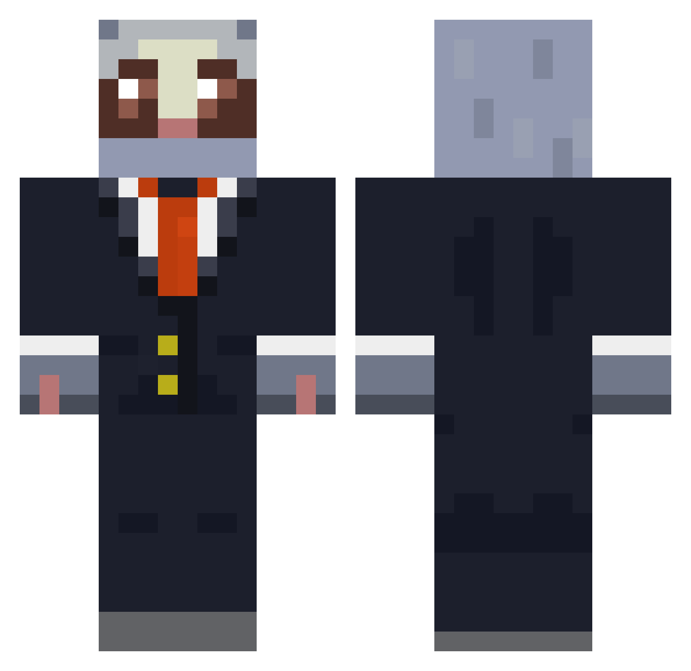 _J4h Minecraft skin, front and back view