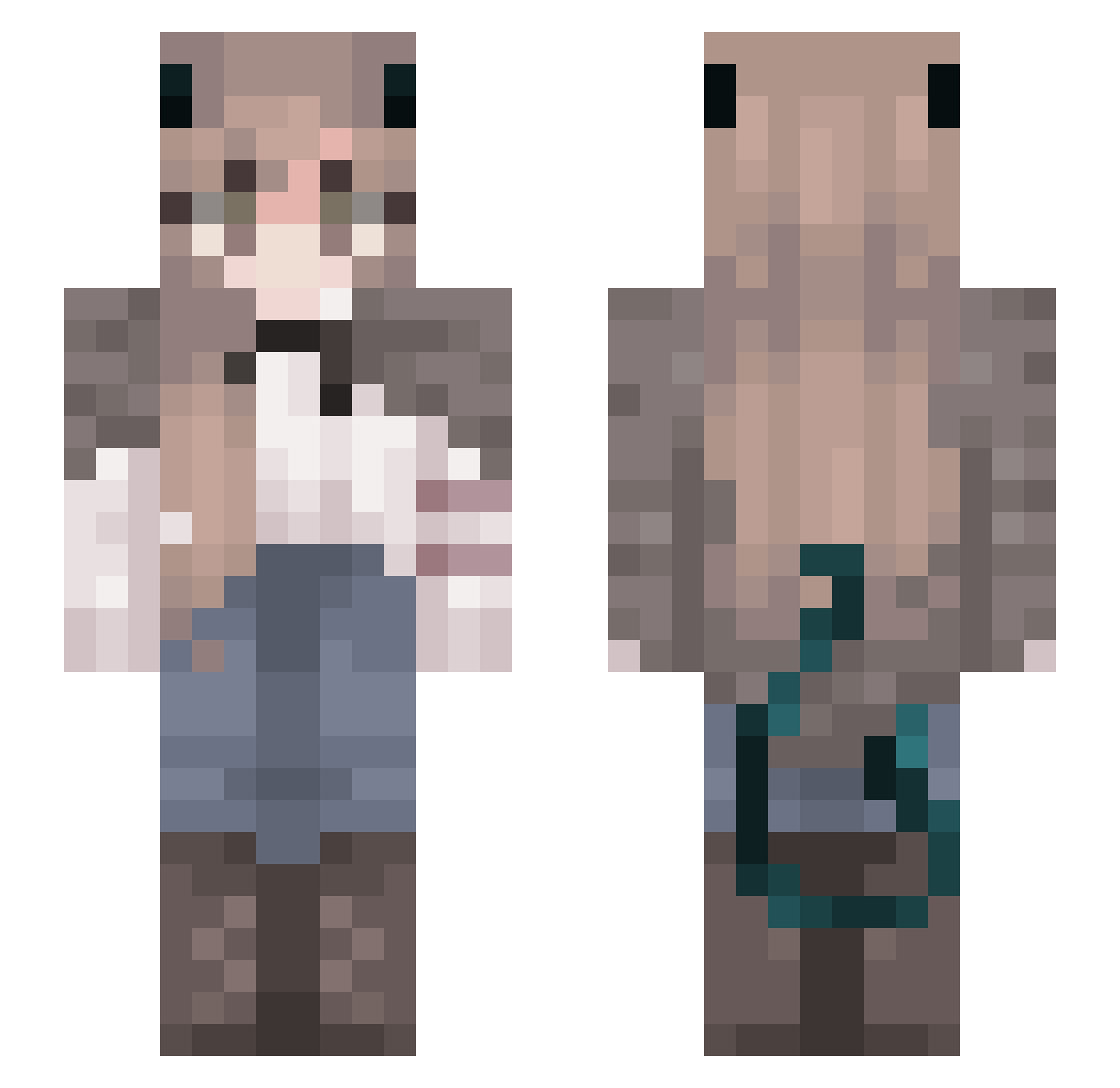 sunnyminergirl Minecraft skin, front and back view