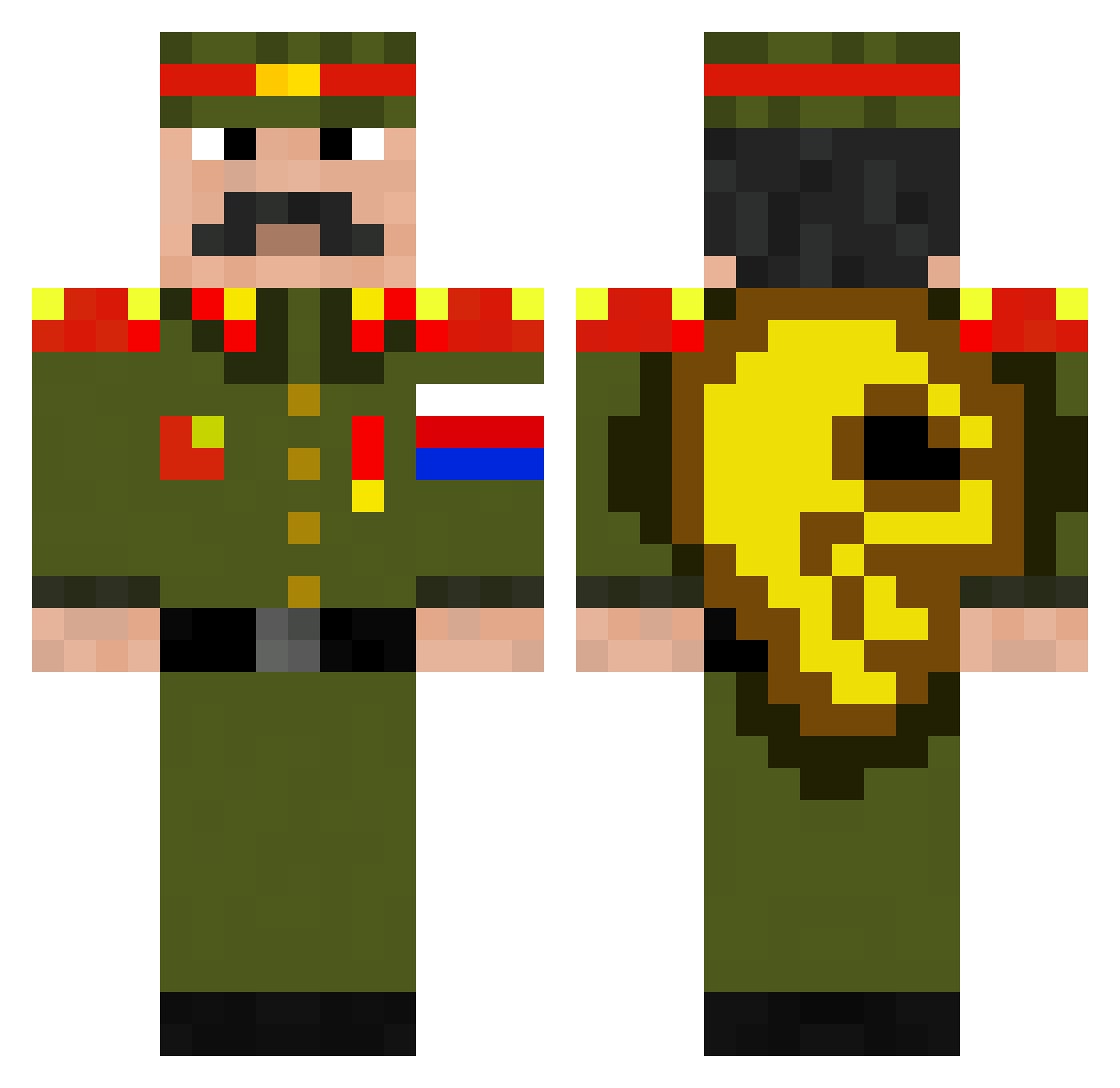 RaccoonStar Minecraft skin, front and back view