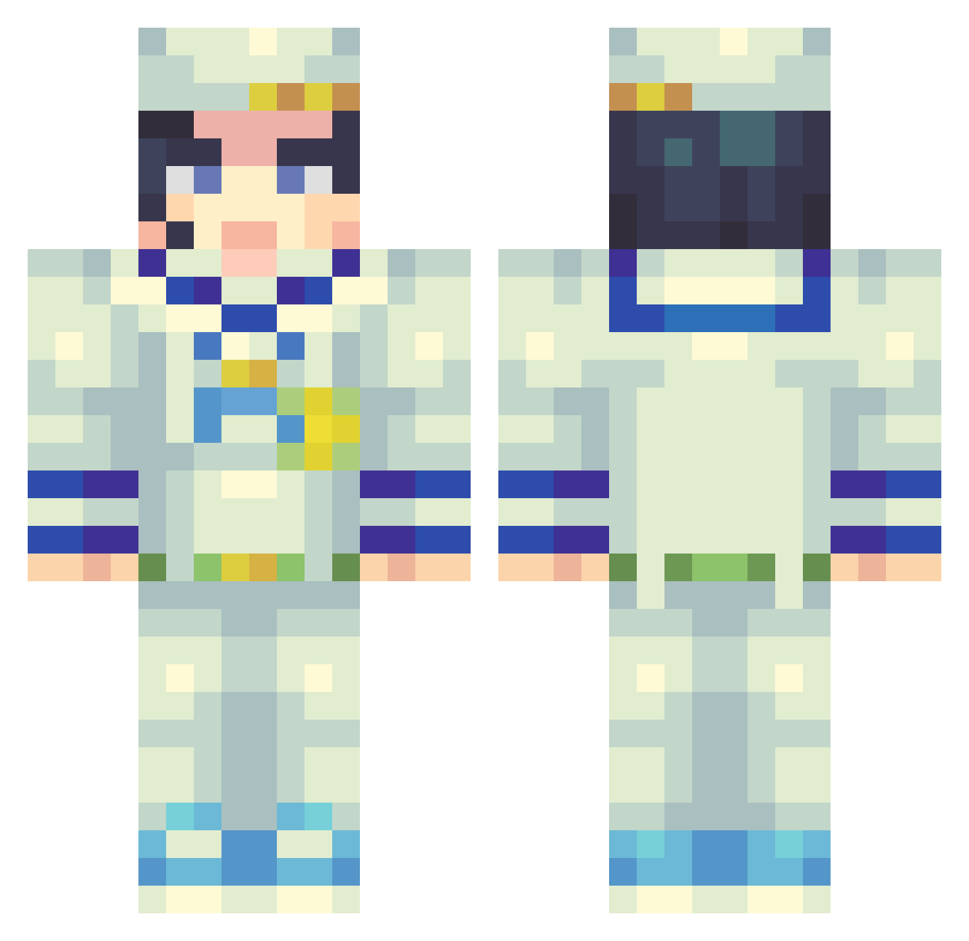 HGSKT_JosukeSama Minecraft skin, front and back view