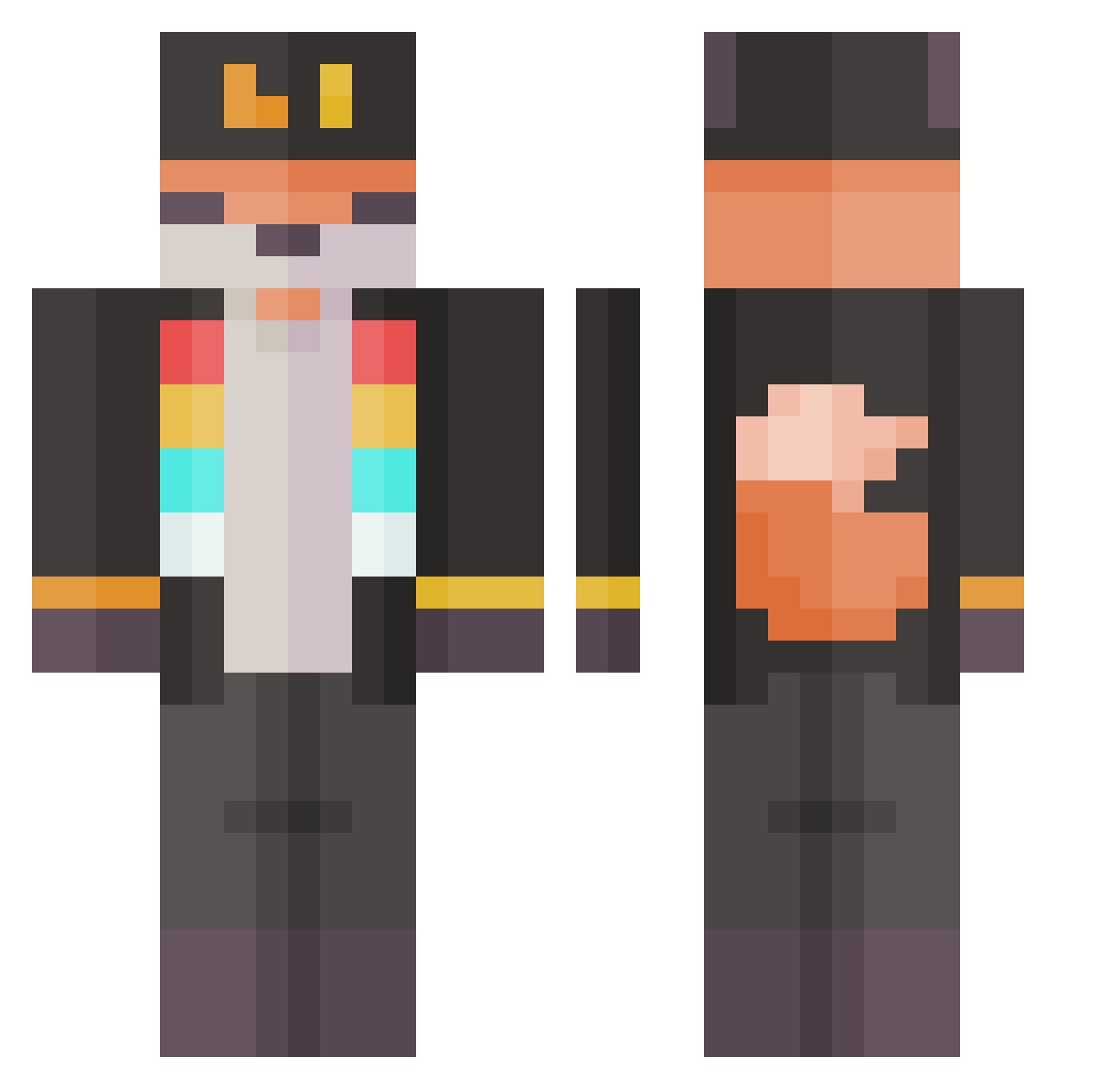 Benjita315 Minecraft skin, front and back view