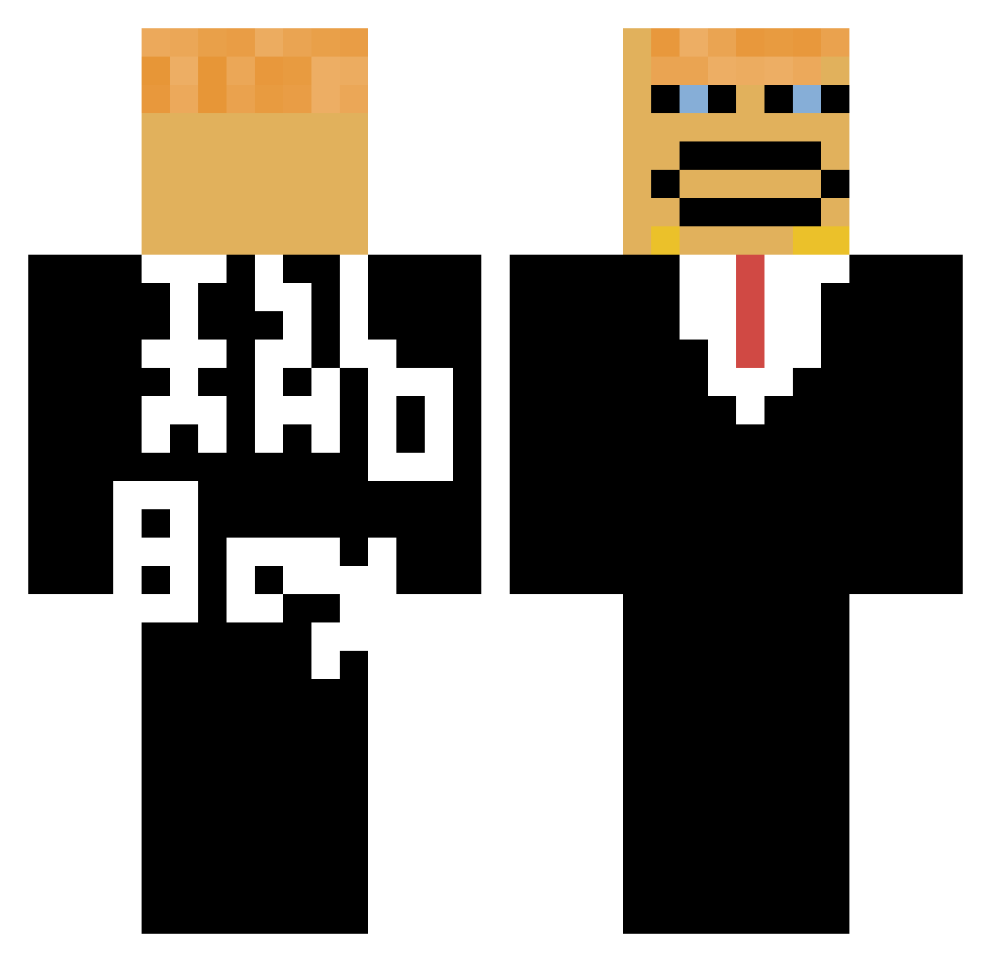 Fourmove Minecraft skin, front and back view