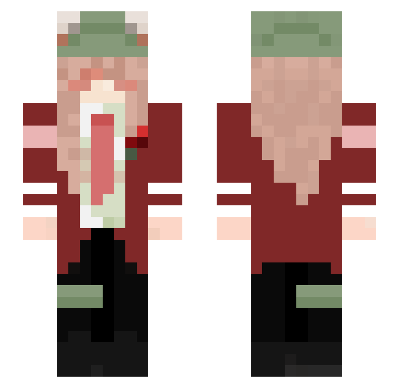 PotatoDragon3 Minecraft skin, front and back view