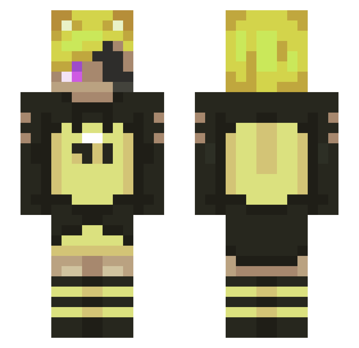 RedFoxLightning Minecraft skin, front and back view