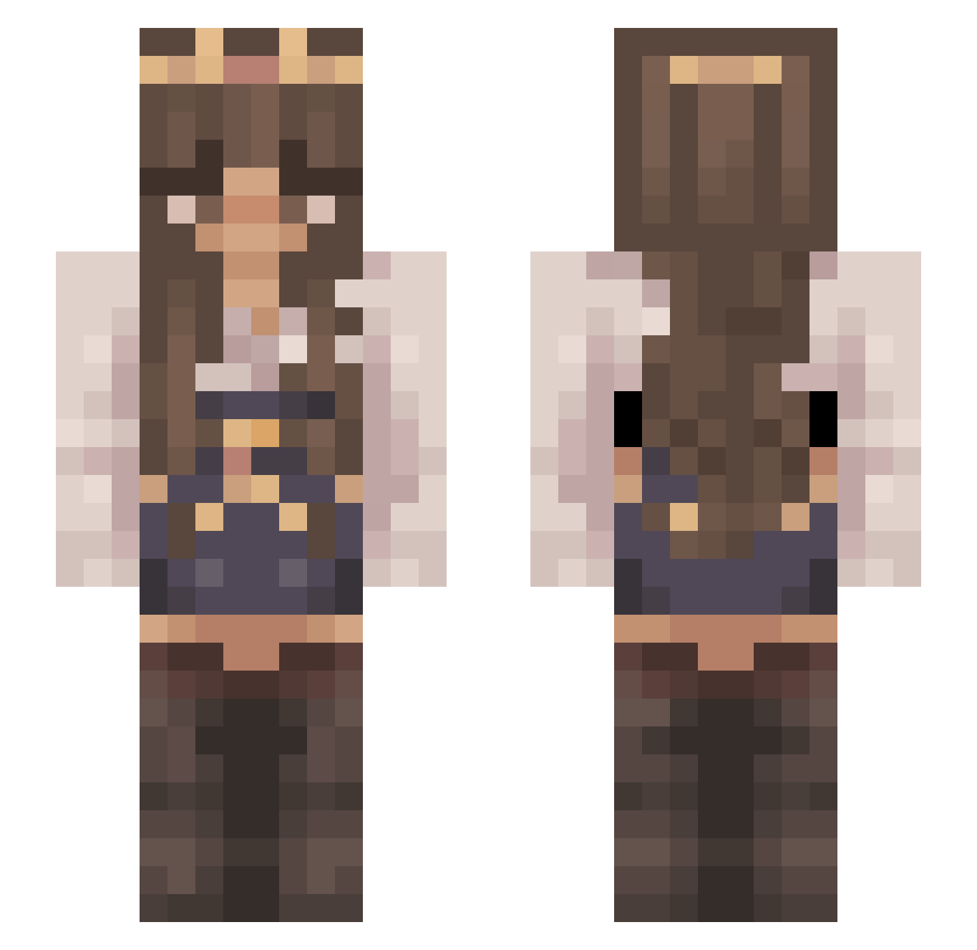 Szugcia Minecraft skin, front and back view
