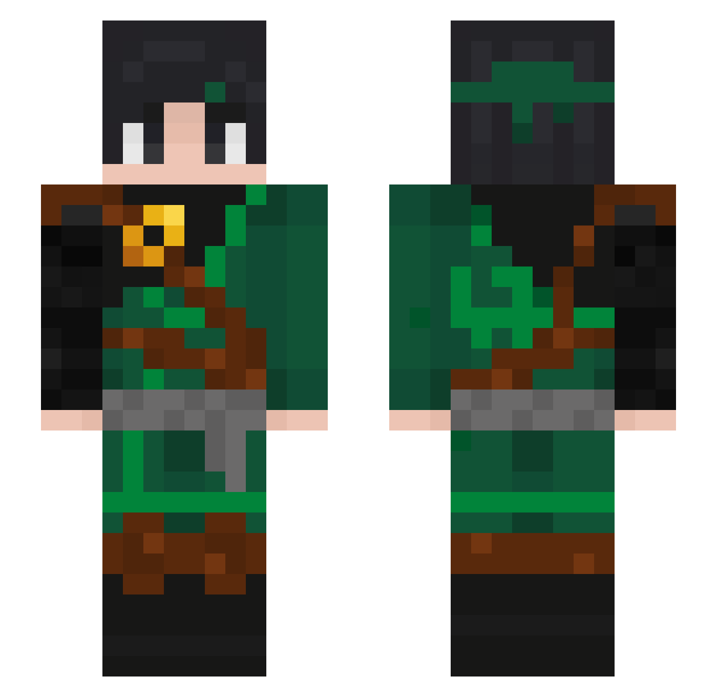 Zaekiy Minecraft skin, front and back view