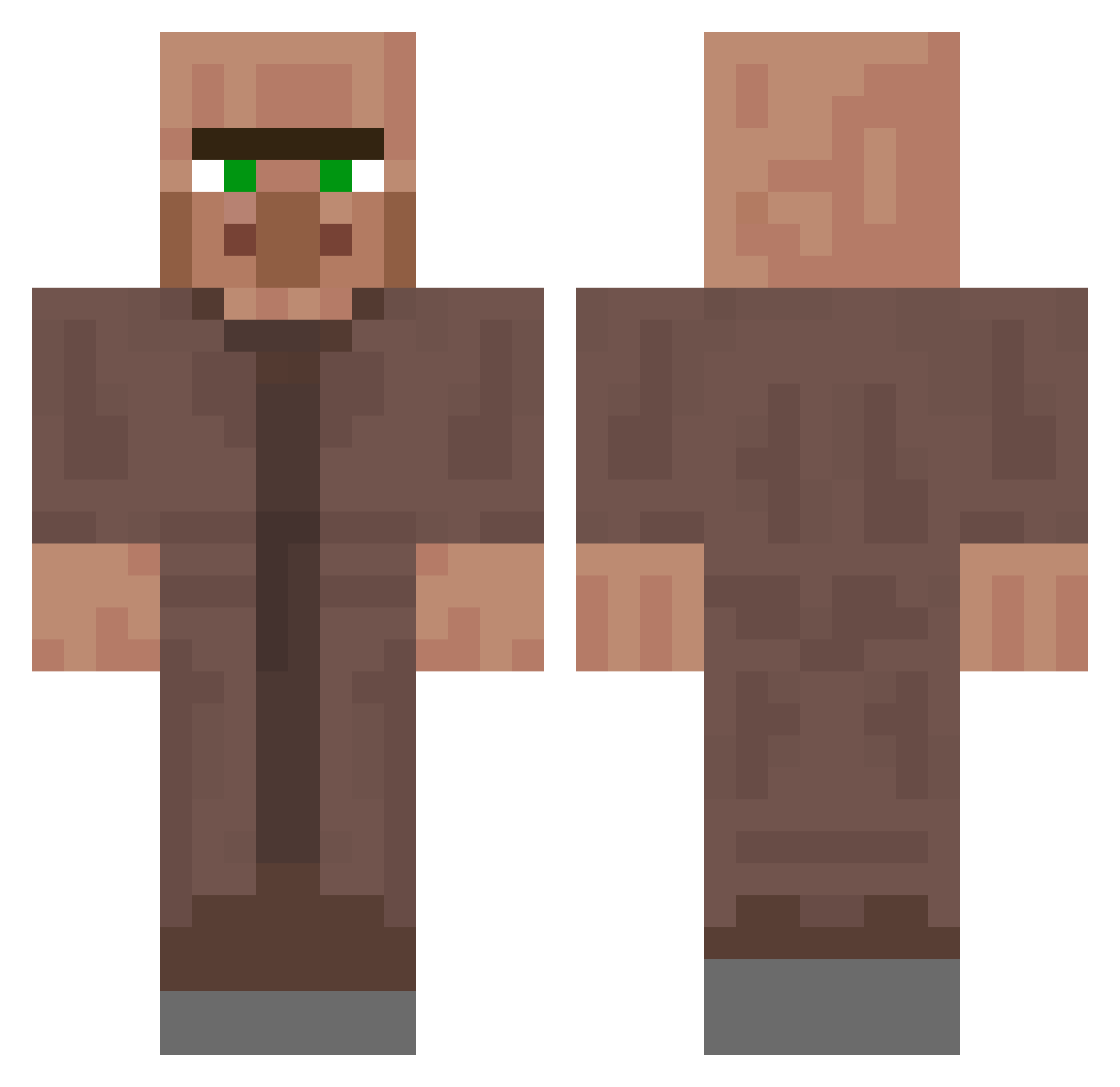 niebieski55 Minecraft skin, front and back view