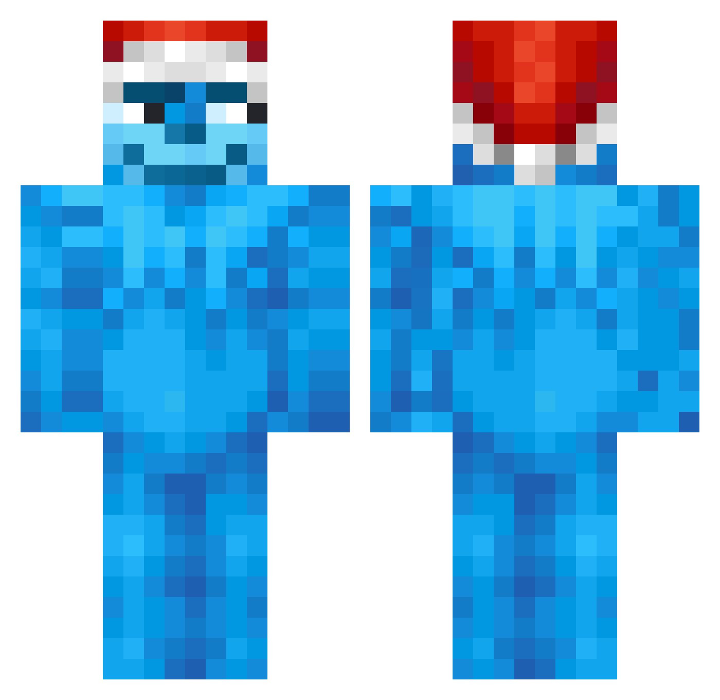 Bobxva Minecraft skin, front and back view