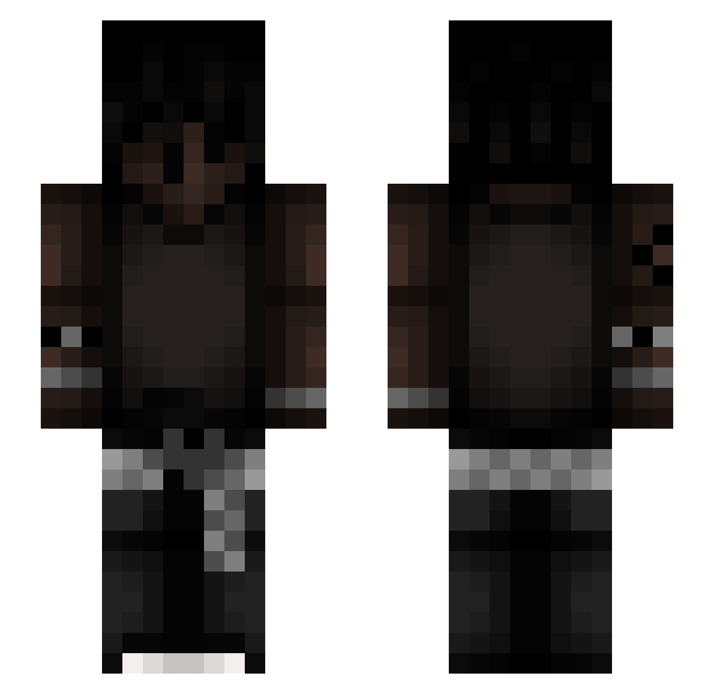 sekym Minecraft skin, front and back view