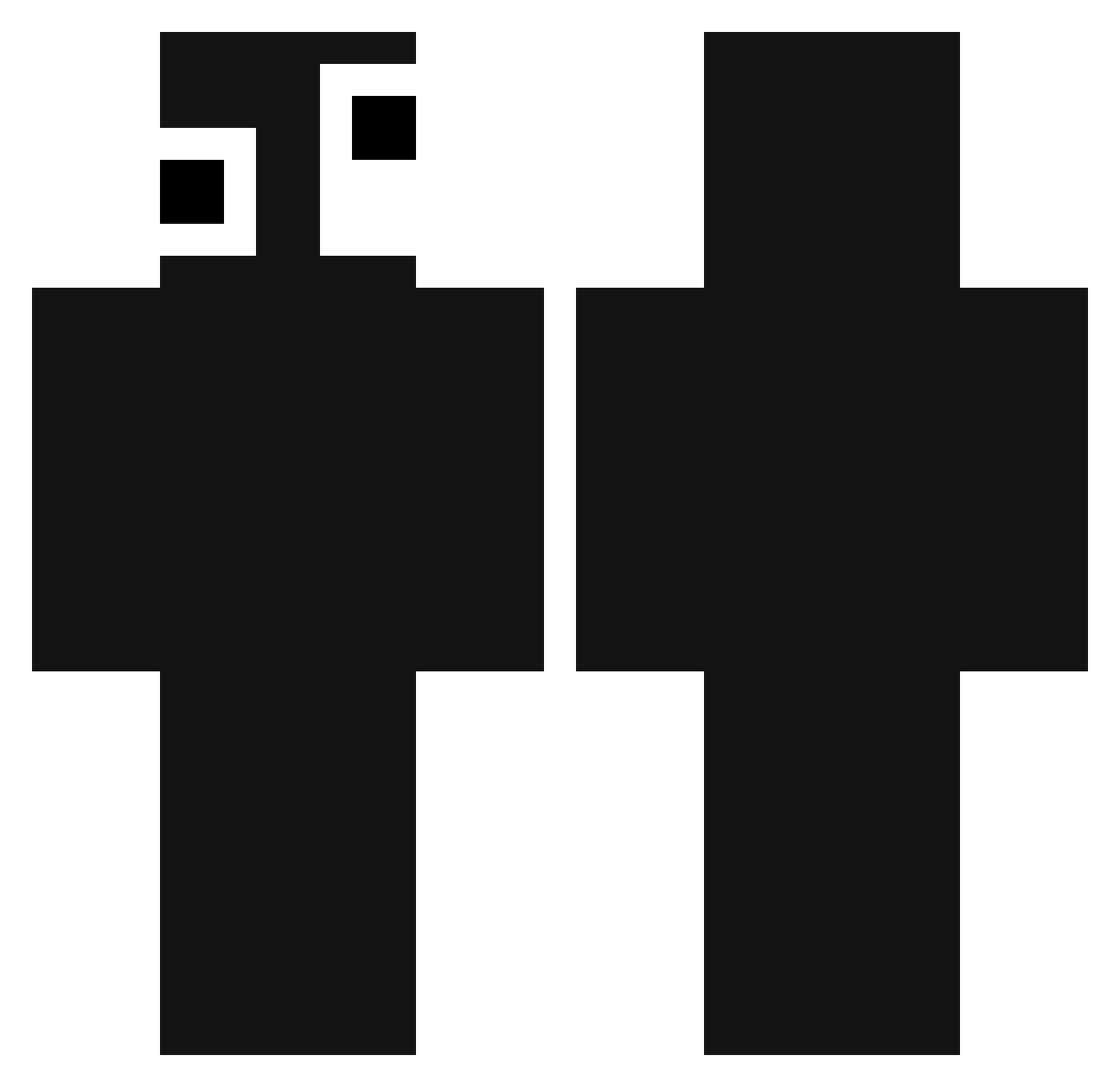 adotful Minecraft skin, front and back view