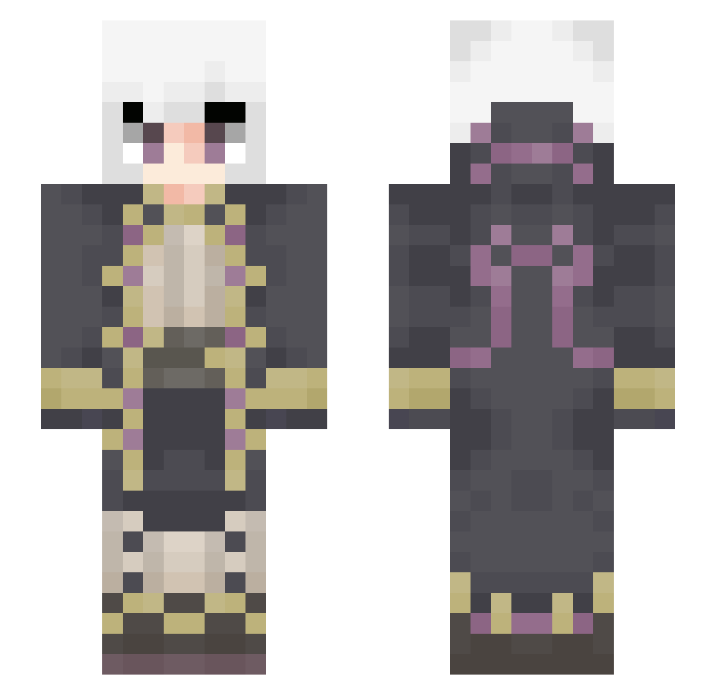 Aren236 Minecraft skin, front and back view