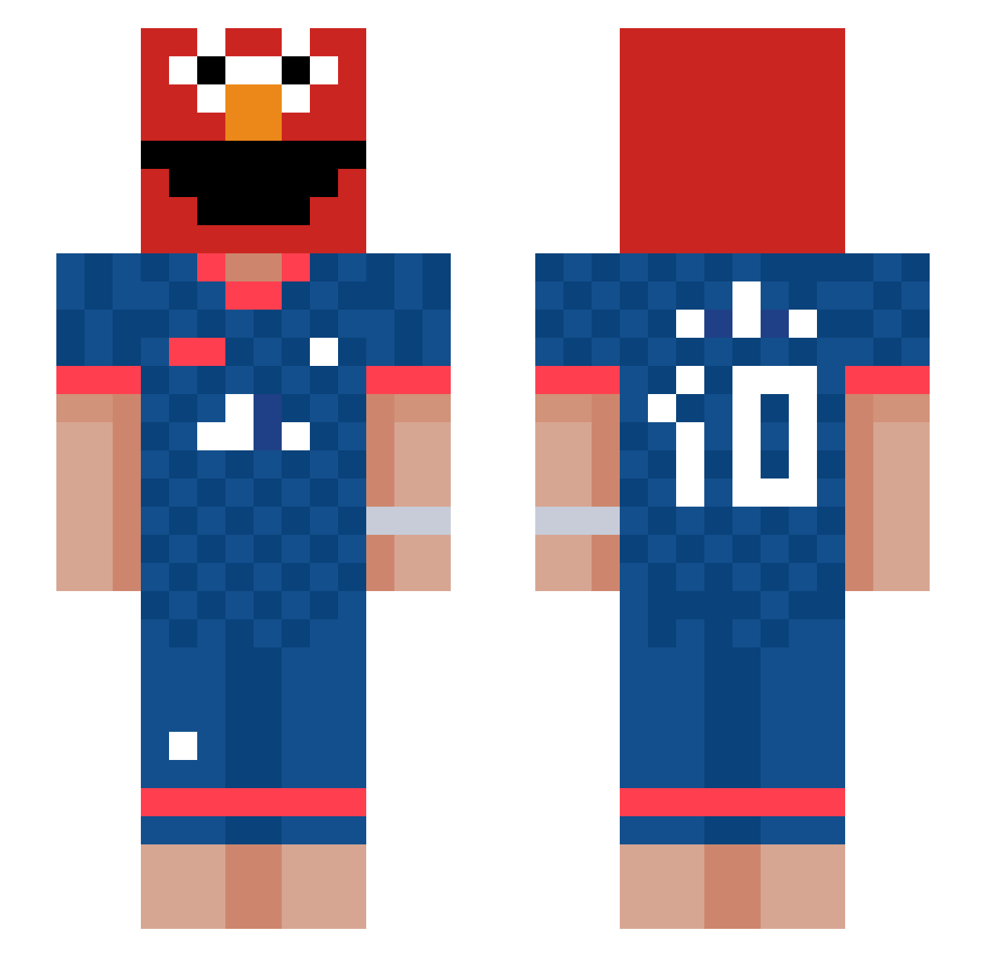 missionearth Minecraft skin, front and back view