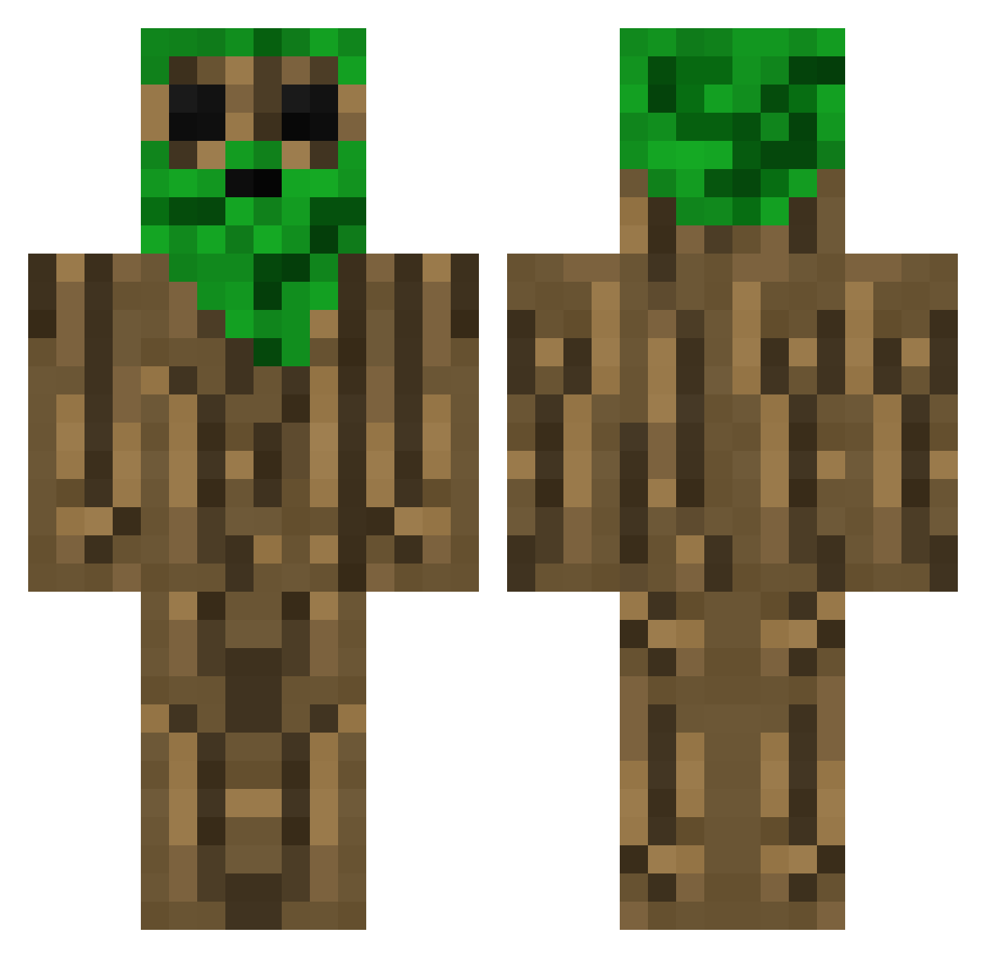 Stubb Minecraft skin, front and back view