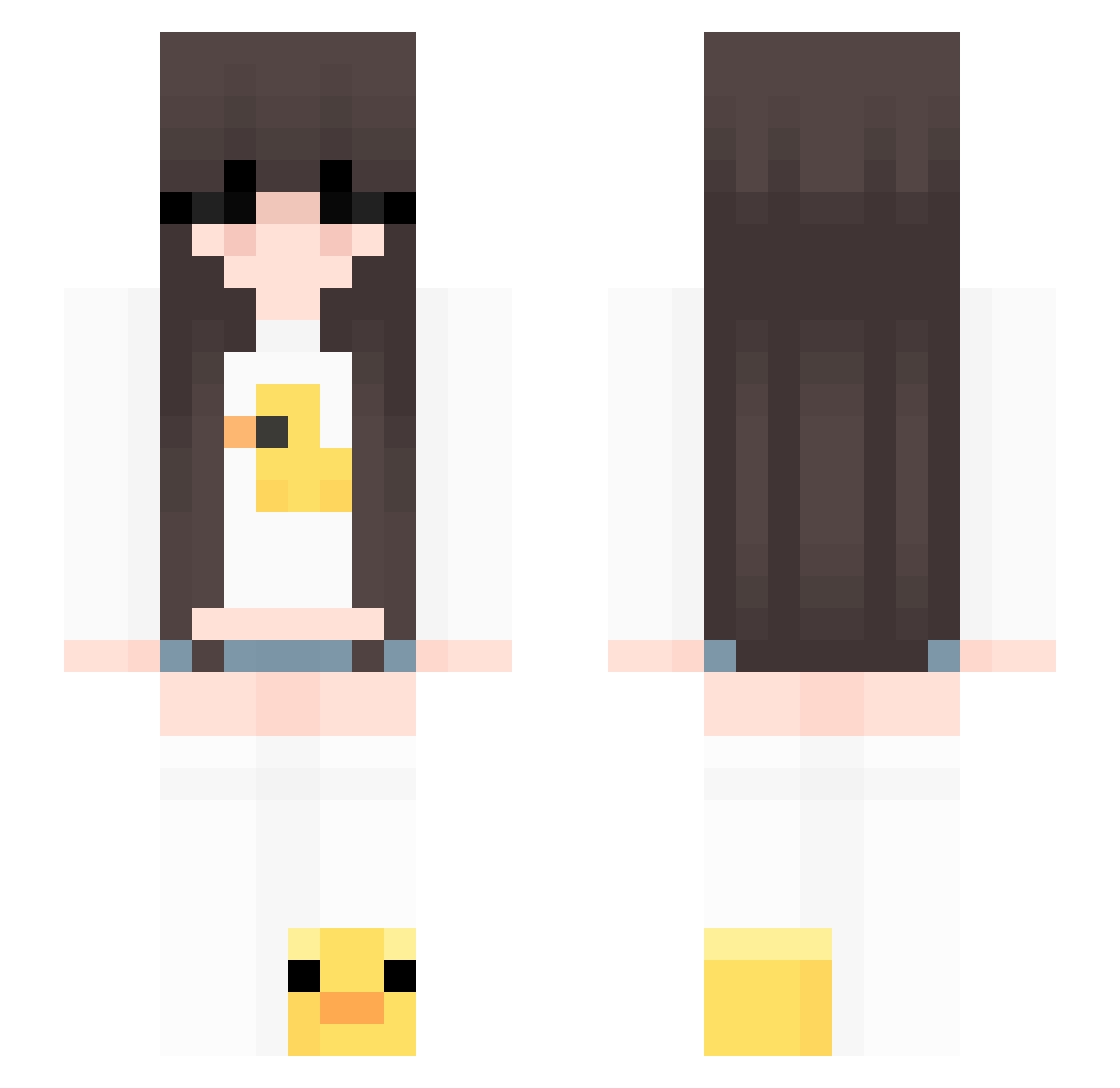 Voidrail Minecraft skin, front and back view
