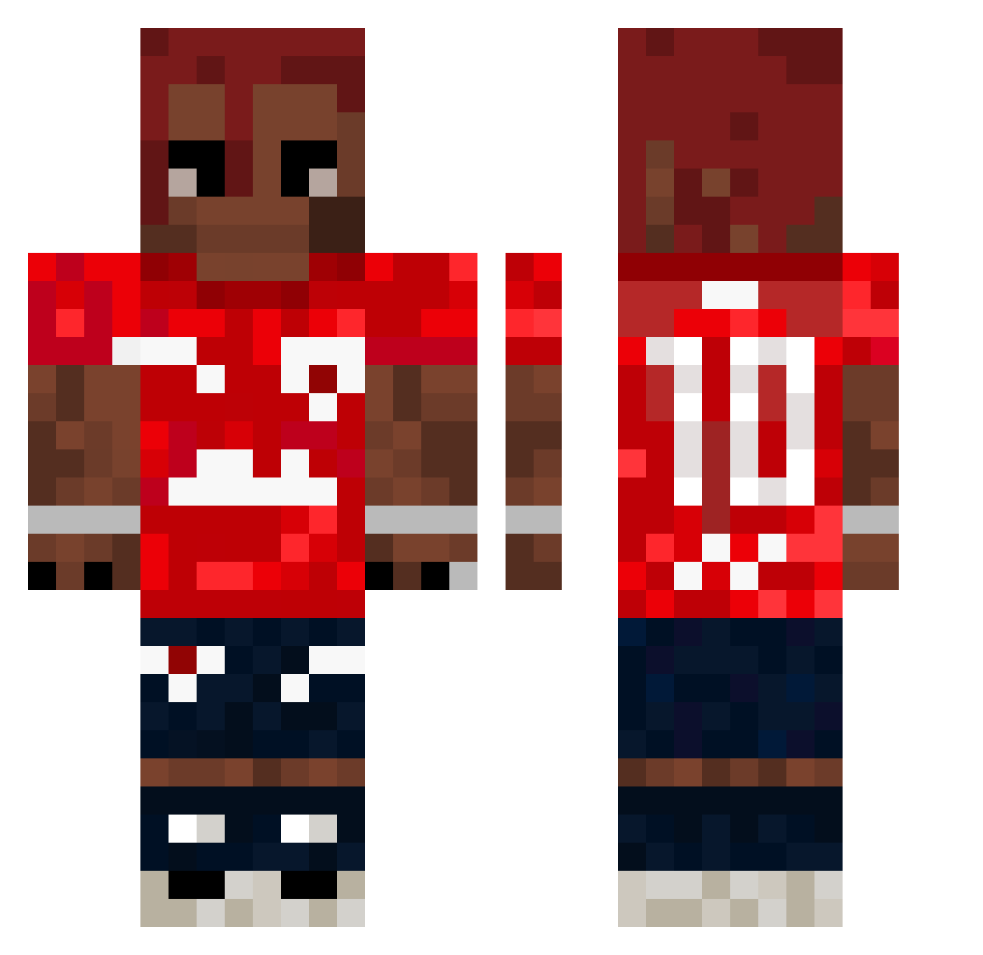 stuntrr Minecraft skin, front and back view