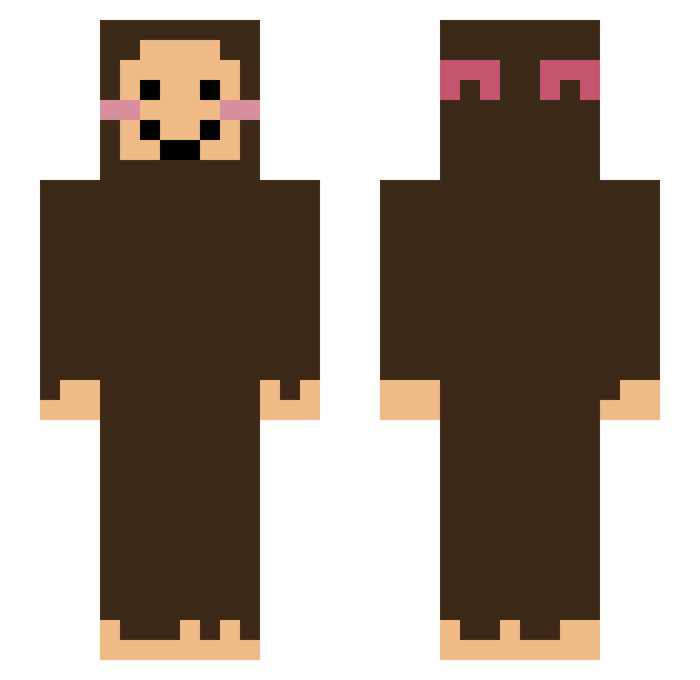 leiiuu Minecraft skin, front and back view
