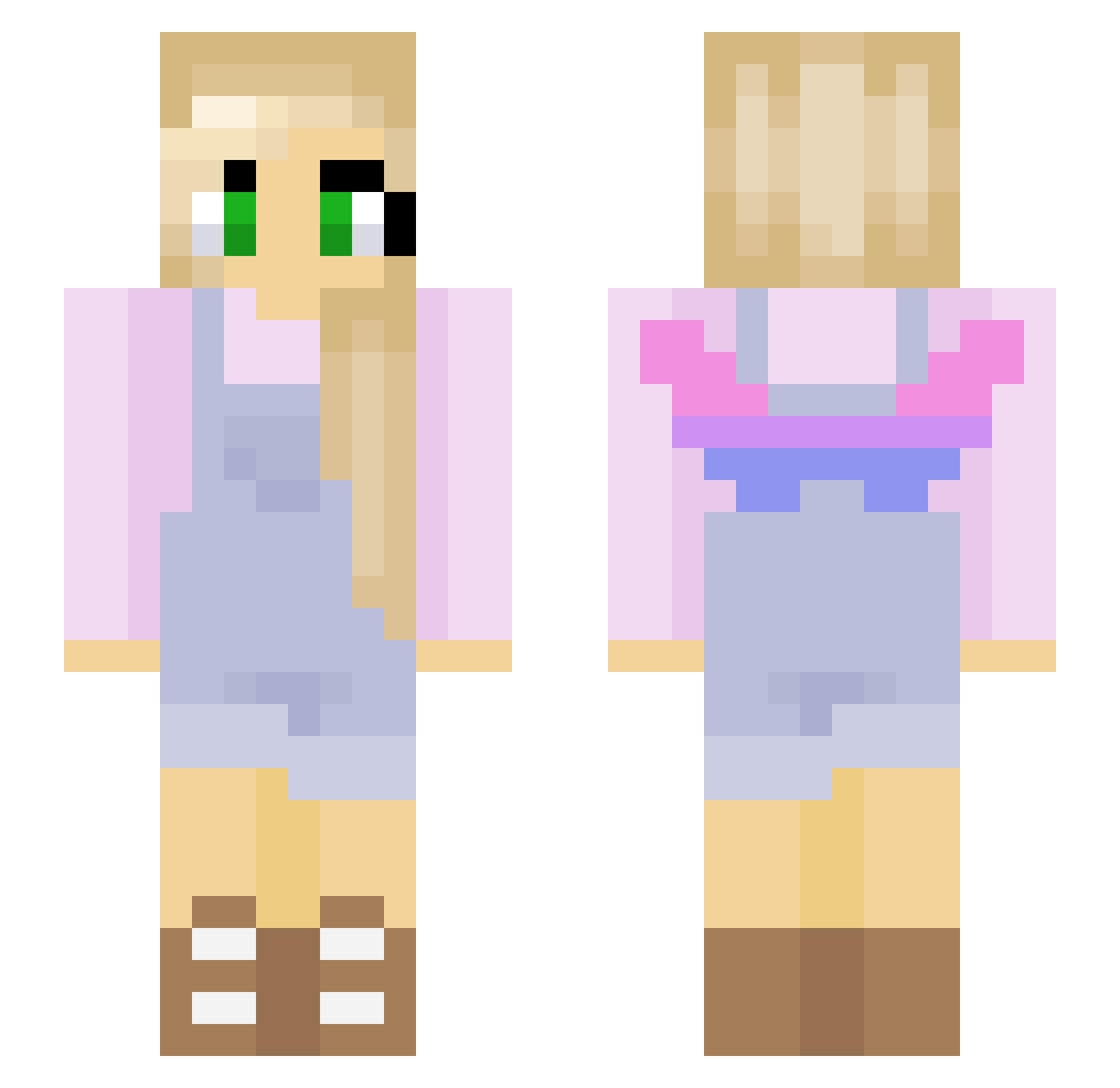Buttercup04 Minecraft skin, front and back view