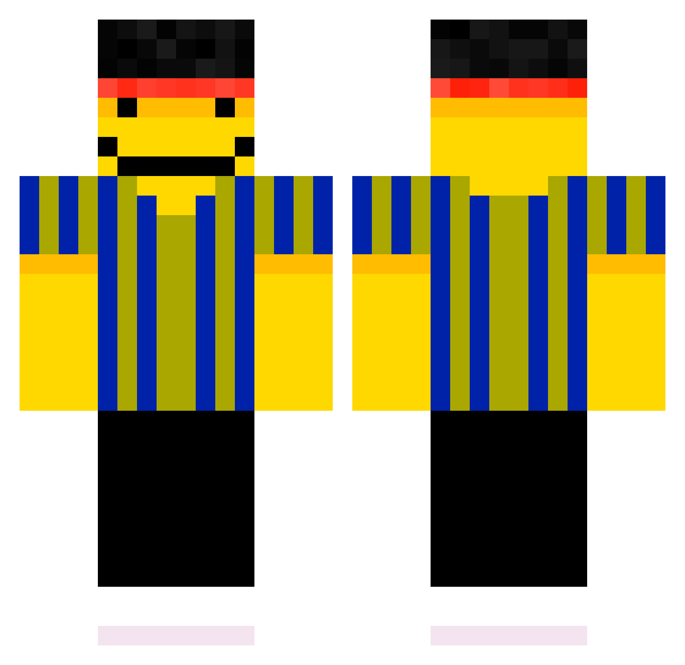 Trepans Minecraft skin, front and back view