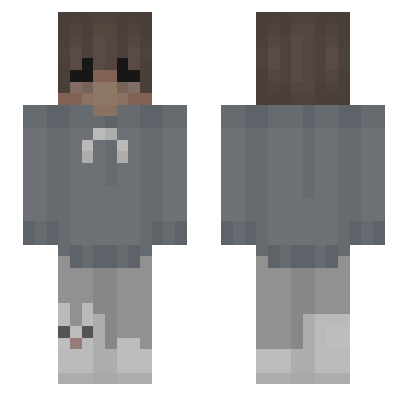 zieox Minecraft skin, front and back view
