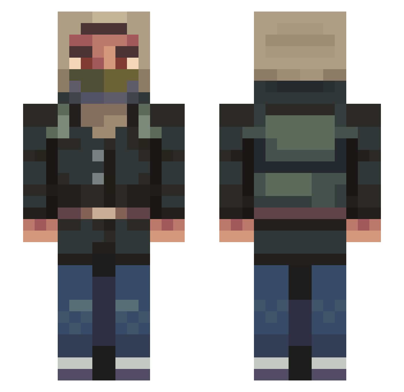 vonDooms Minecraft skin, front and back view