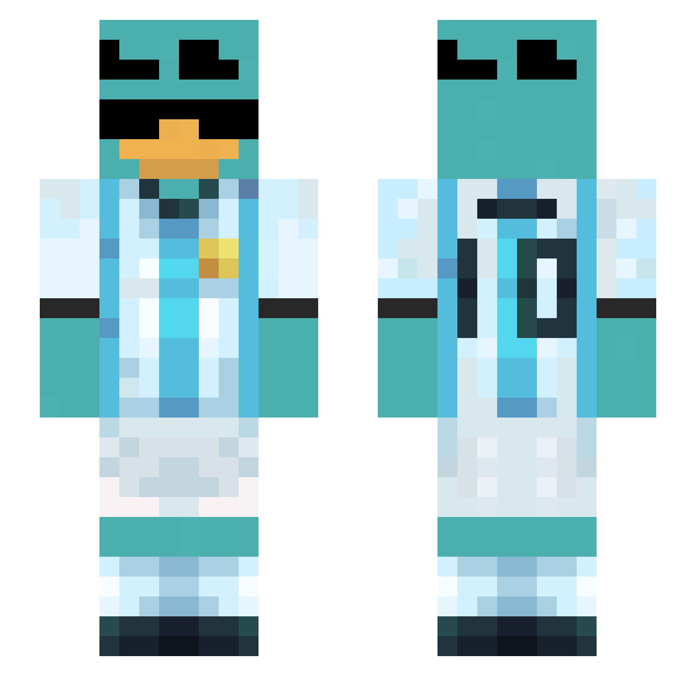 UrielSensei Minecraft skin, front and back view