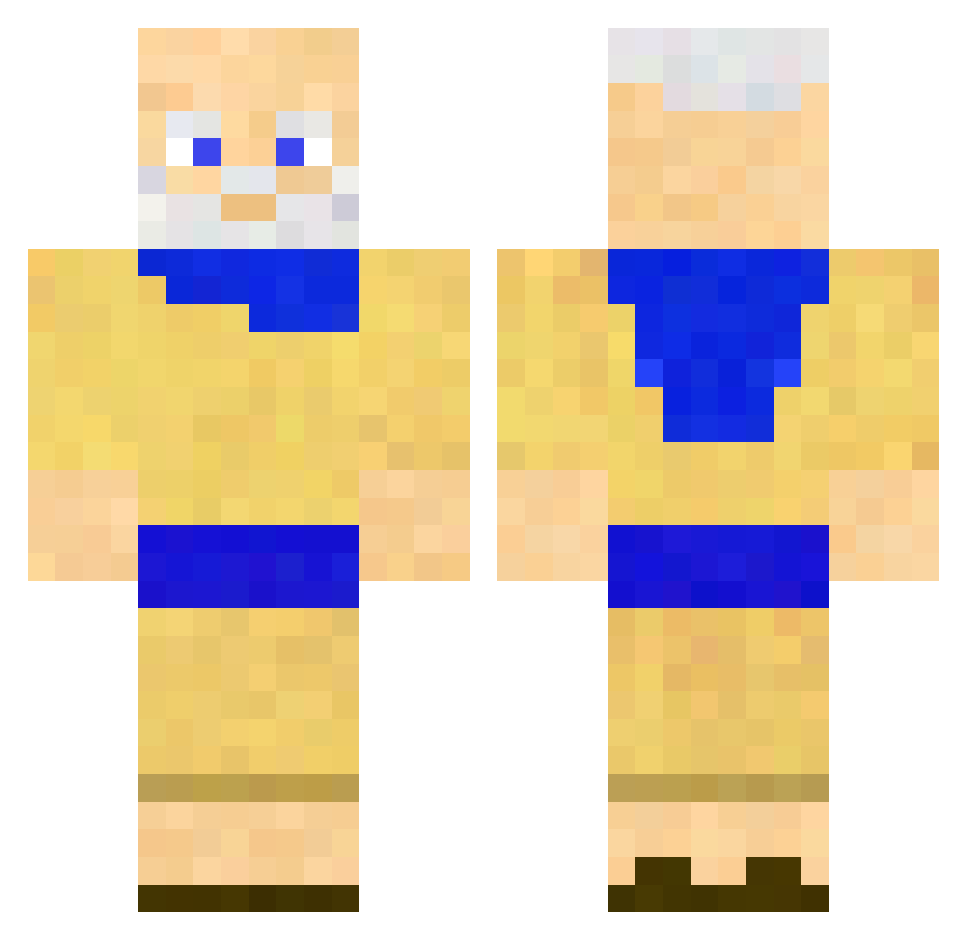 Elisha Minecraft skin, front and back view