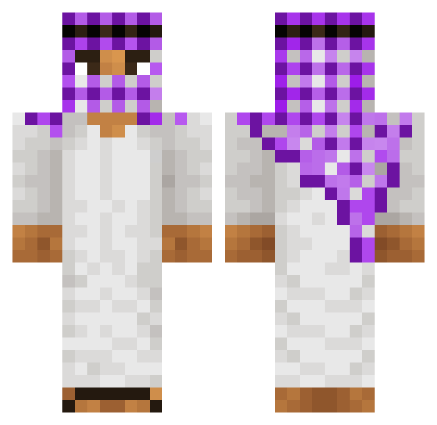 Cynt Minecraft skin, front and back view