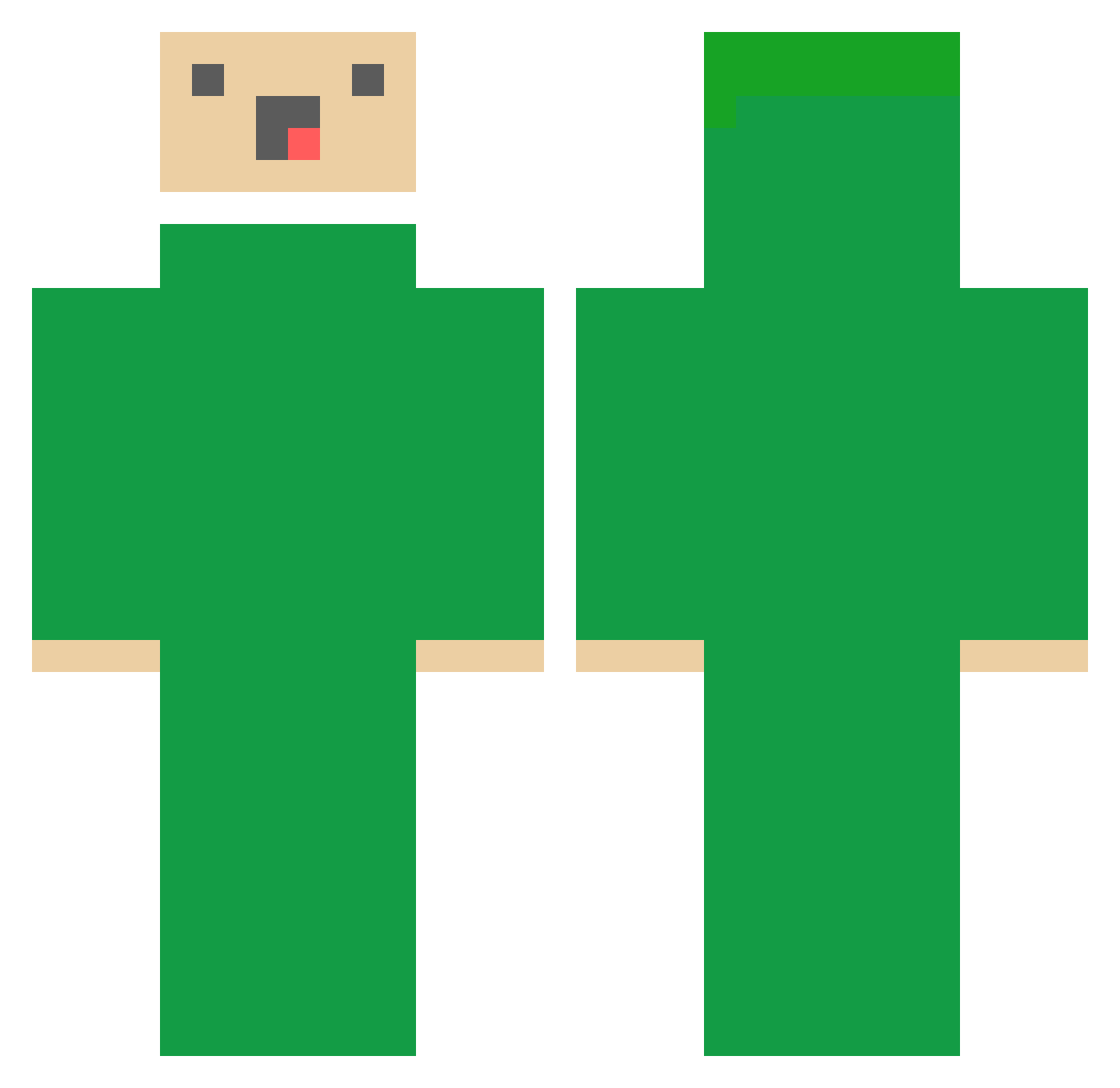 schoolchild Minecraft skin, front and back view