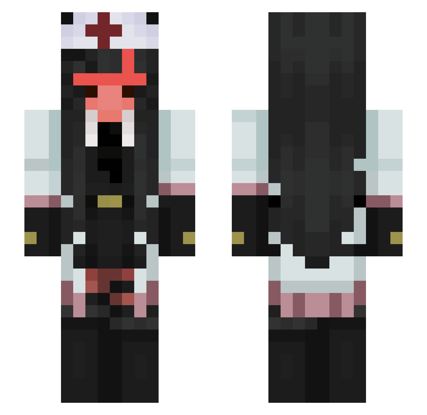notluminosity Minecraft skin, front and back view