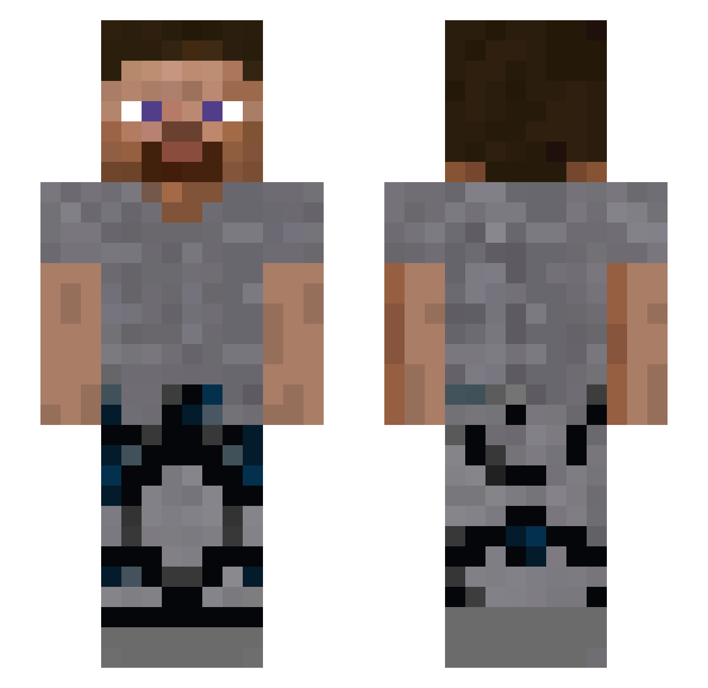 Queerish Minecraft skin, front and back view