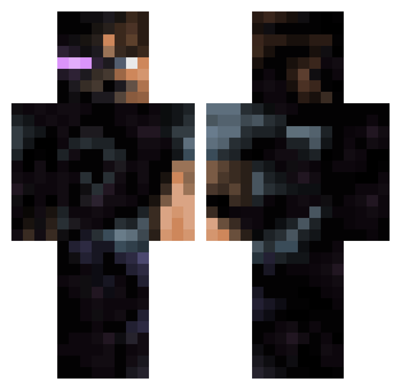lmfaobye Minecraft skin, front and back view