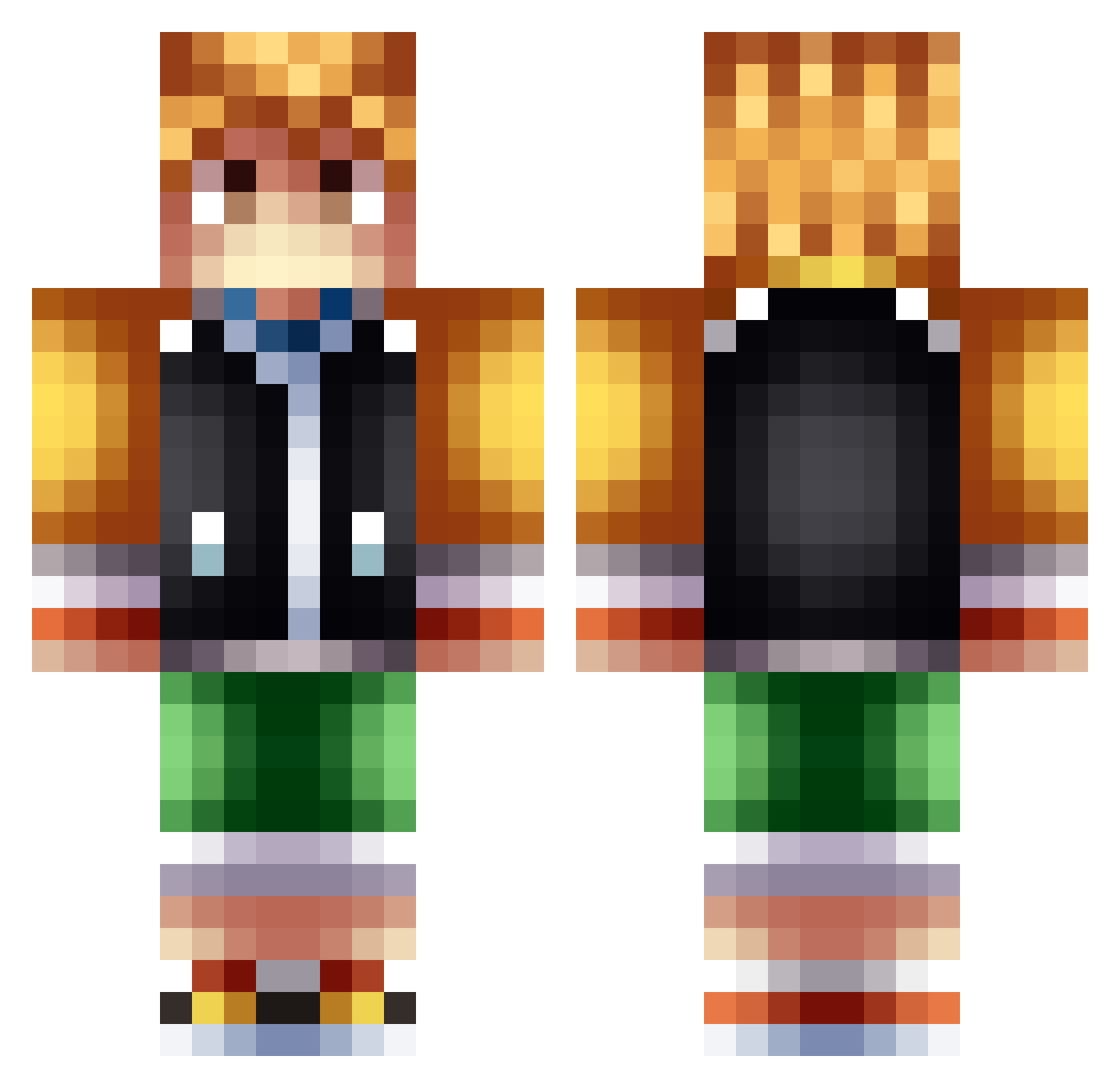 Ghost1213 Minecraft skin, front and back view