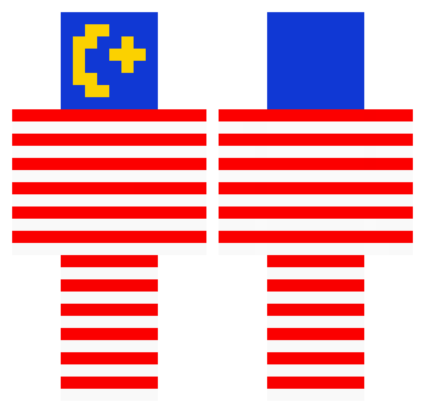 Malaysia Minecraft skin, front and back view