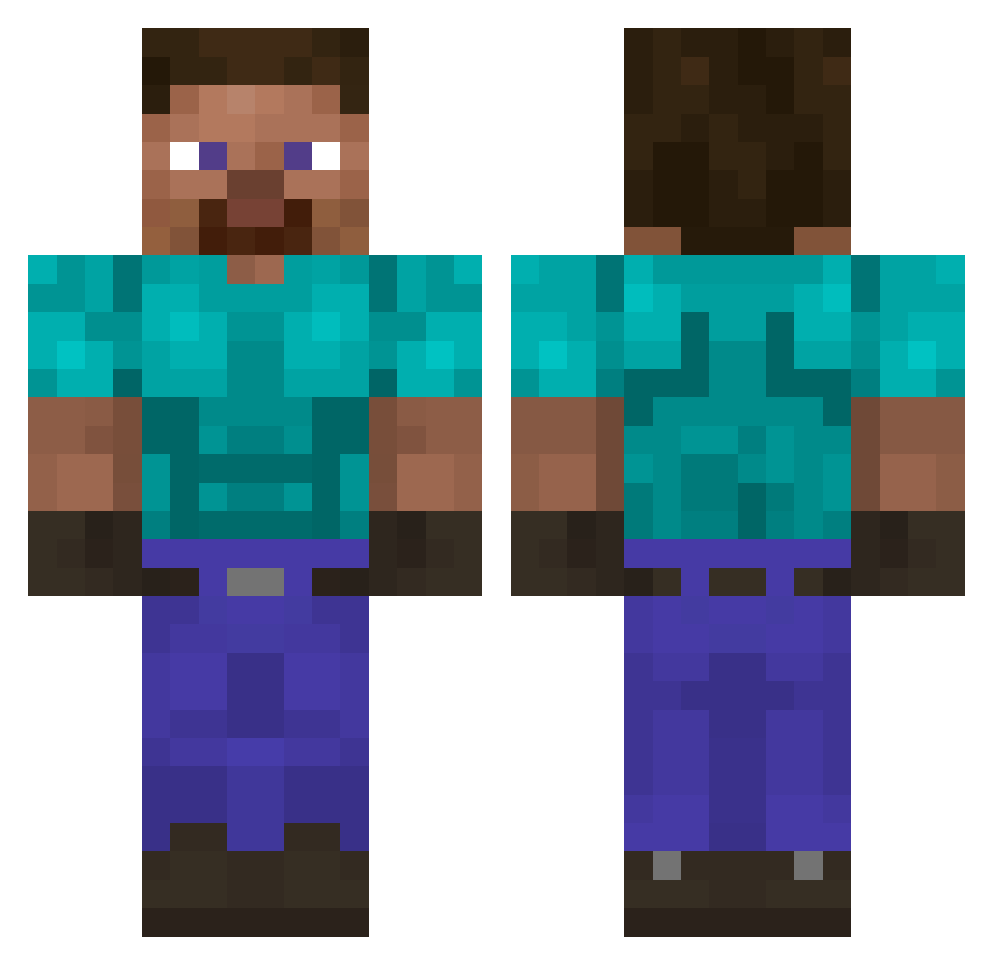 VicterBravo Minecraft skin, front and back view