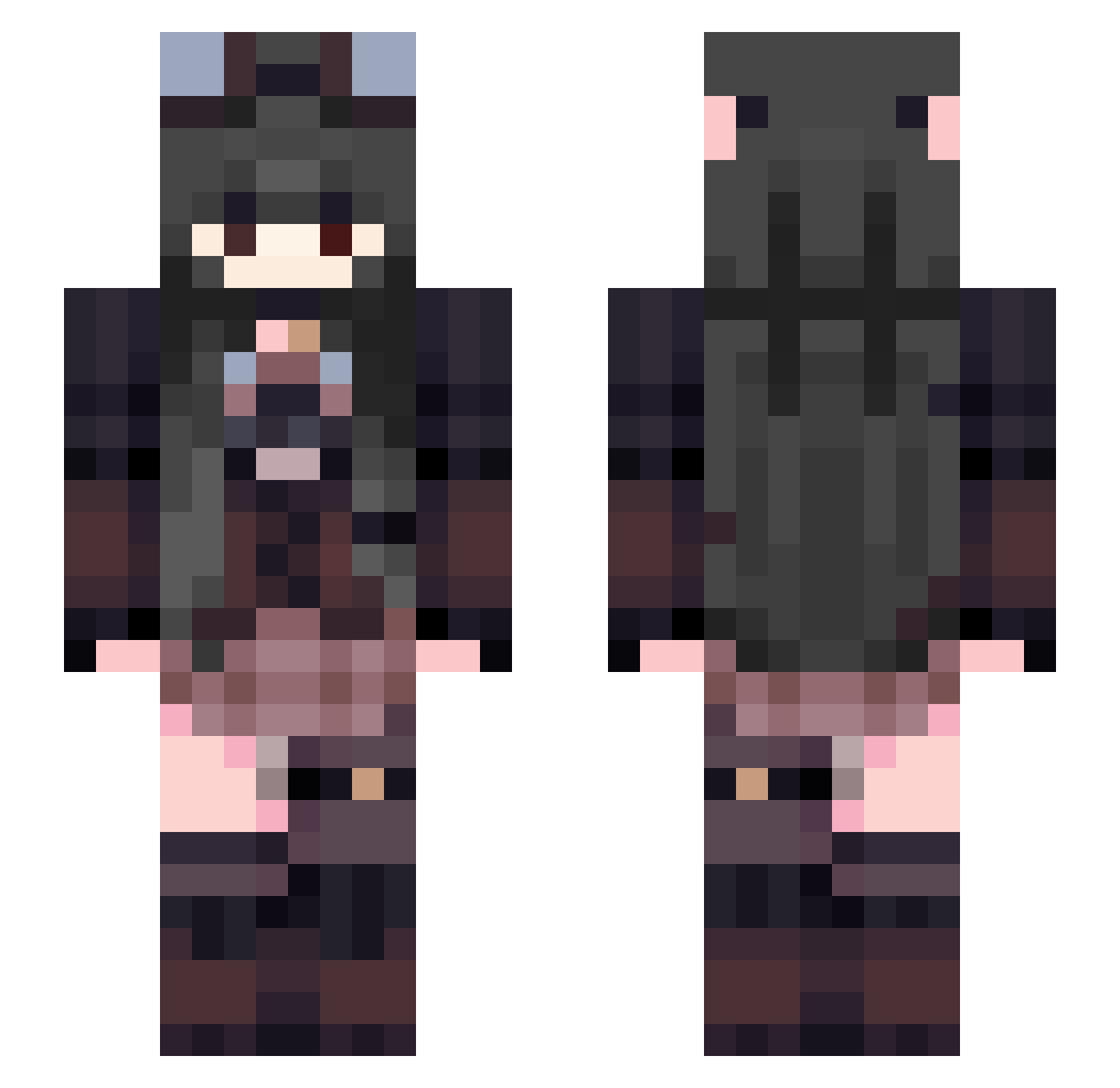 Truskawka1242 Minecraft skin, front and back view