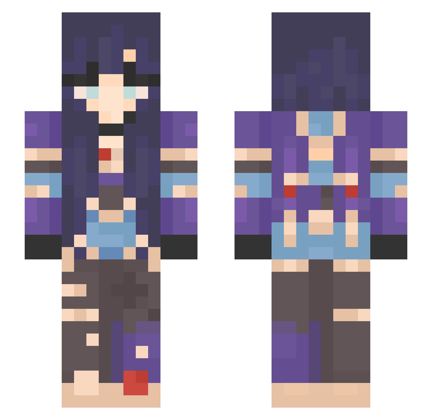 Sandaru Minecraft skin, front and back view