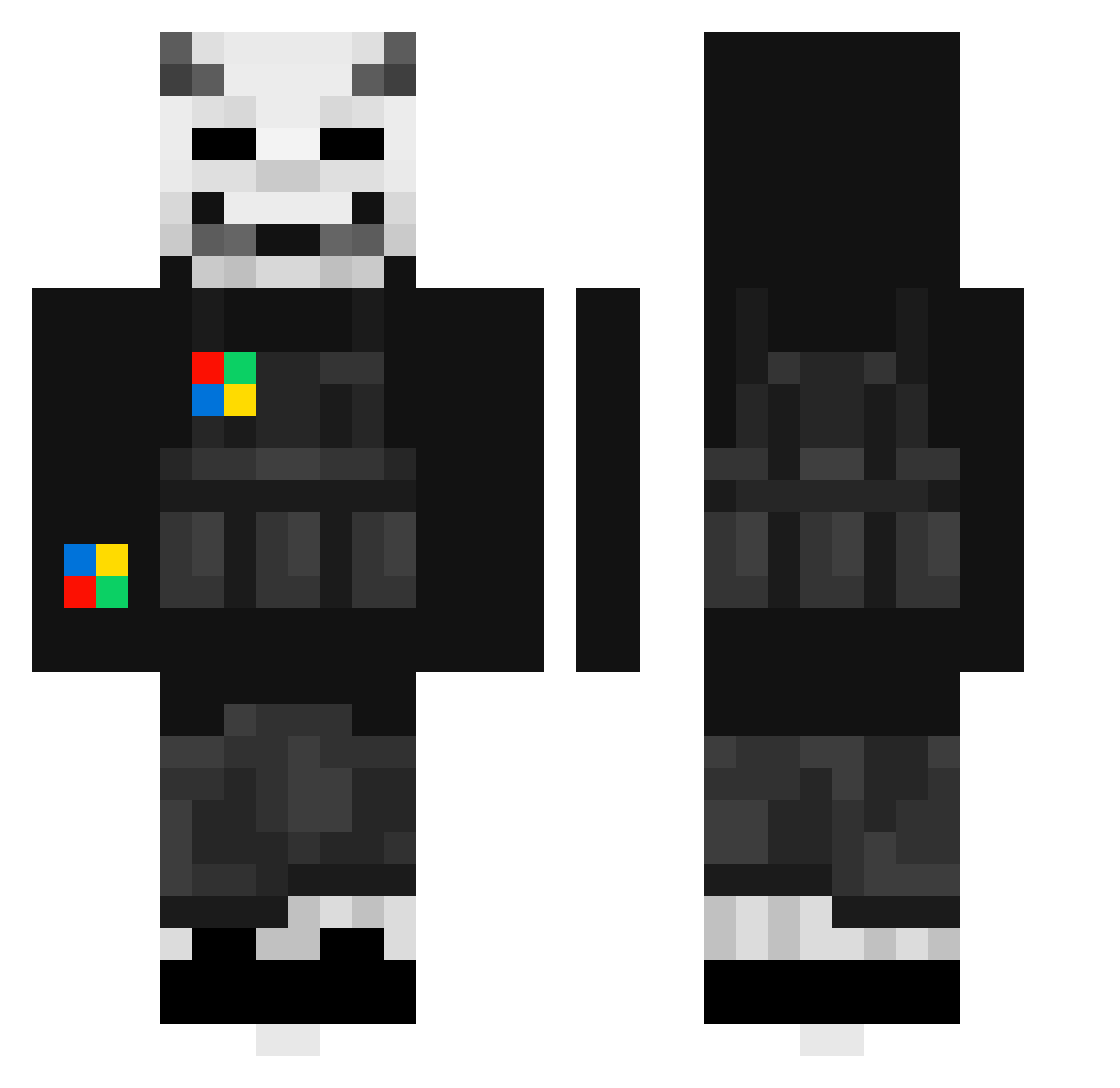 Slbeepy Minecraft skin, front and back view