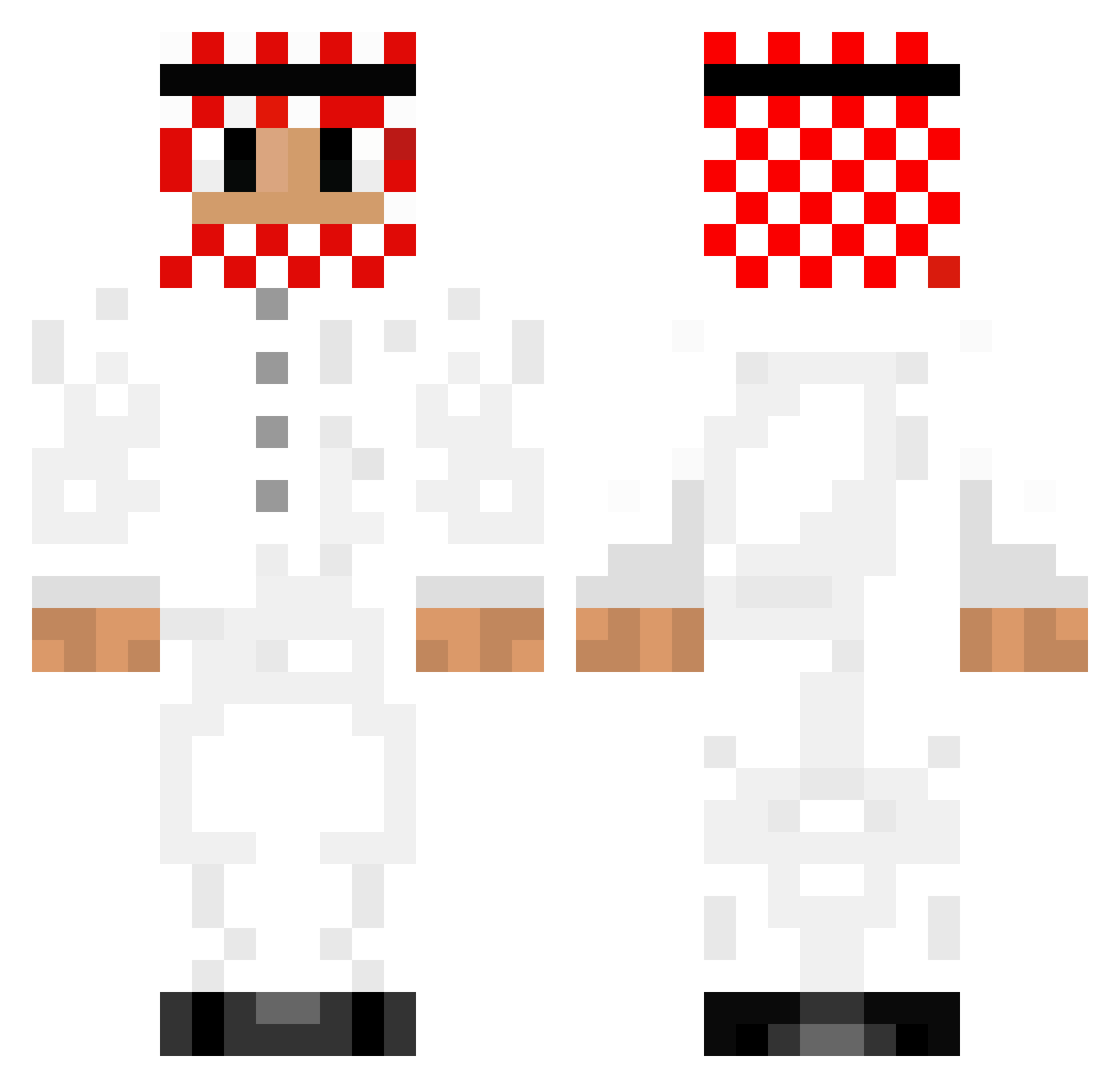 Penetrable Minecraft skin, front and back view