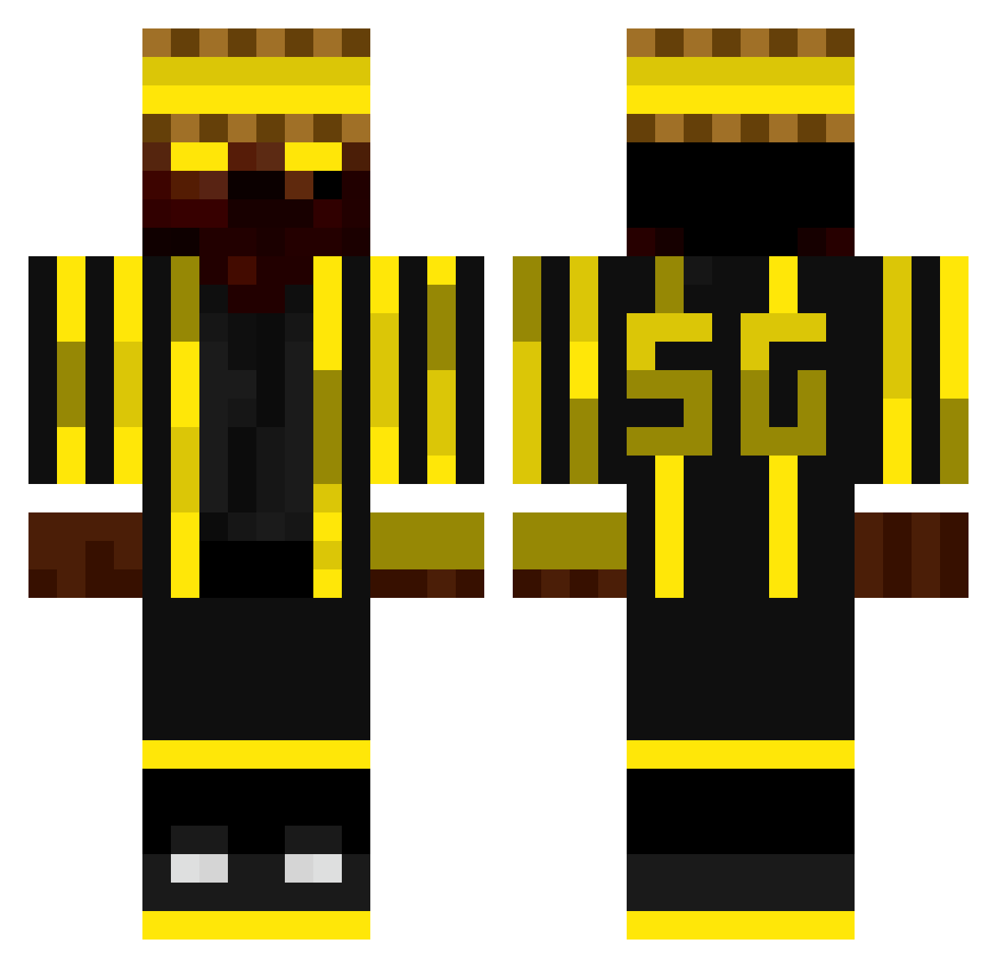 Mek_SG Minecraft skin, front and back view