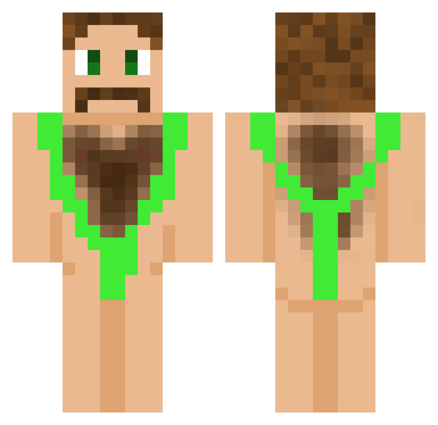 KruemelKornKai Minecraft skin, front and back view