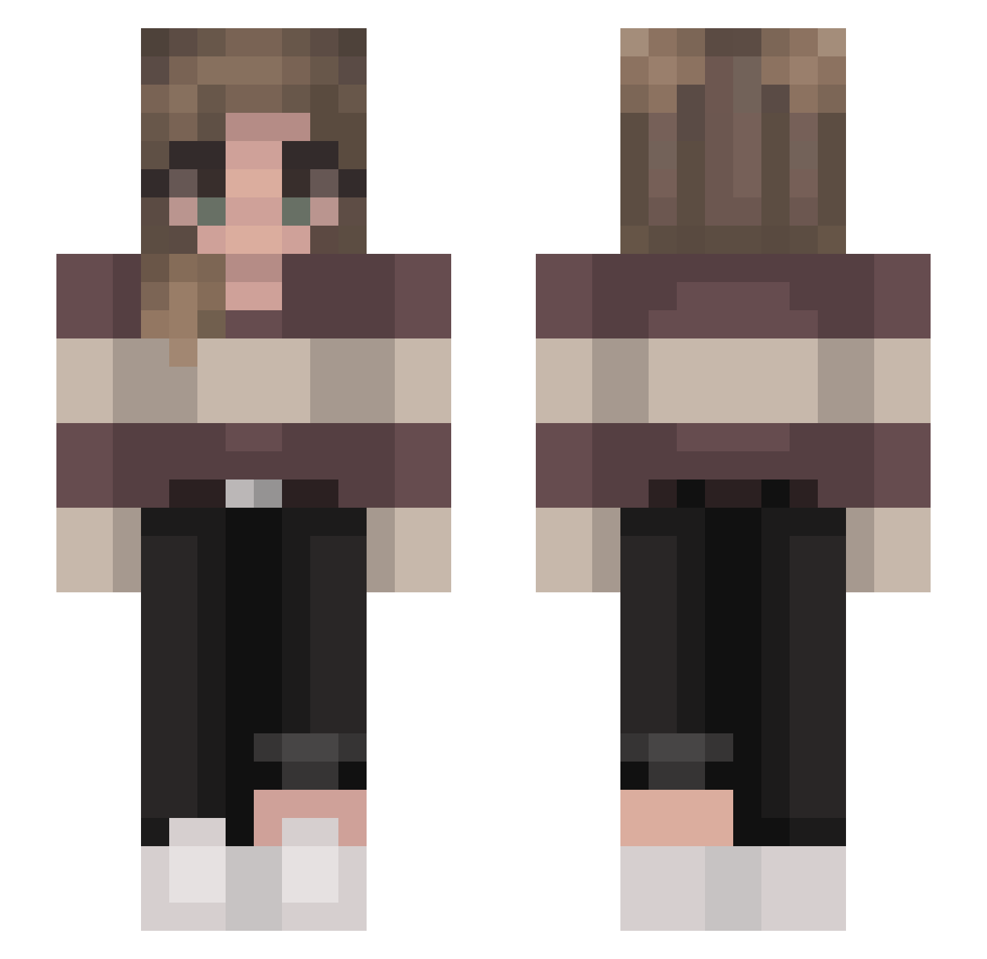 ShinySunSnail Minecraft skin, front and back view